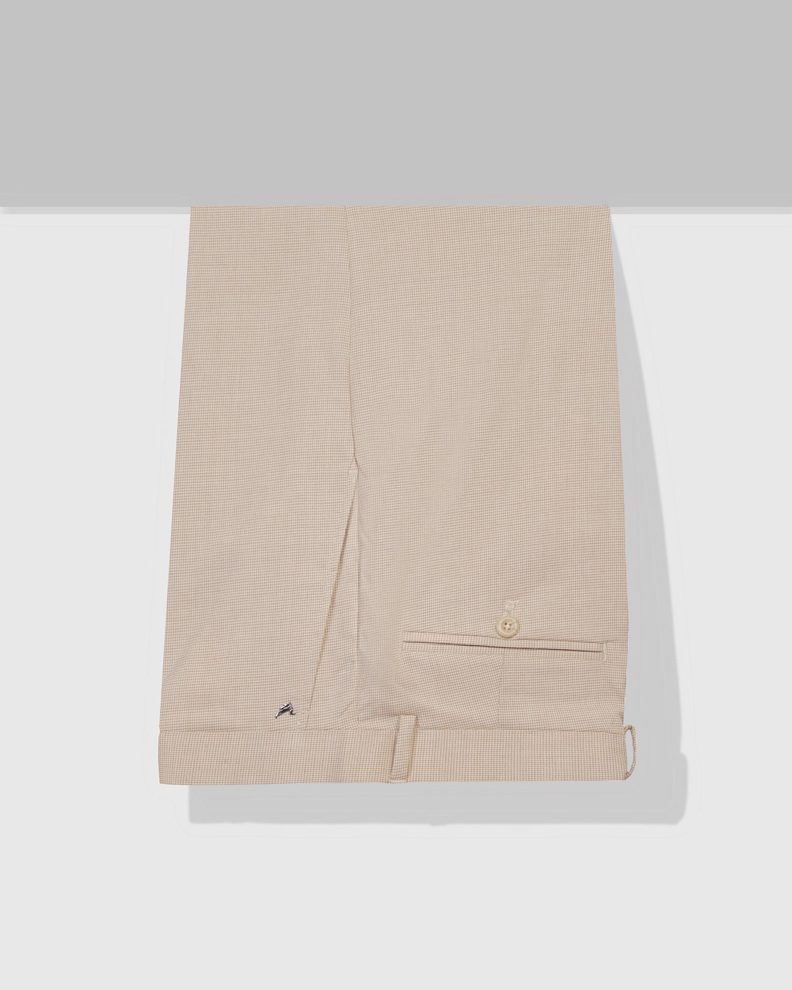 Slim Comfort B-95 Formal Beige Textured Trouser - Misco - Blackberrys