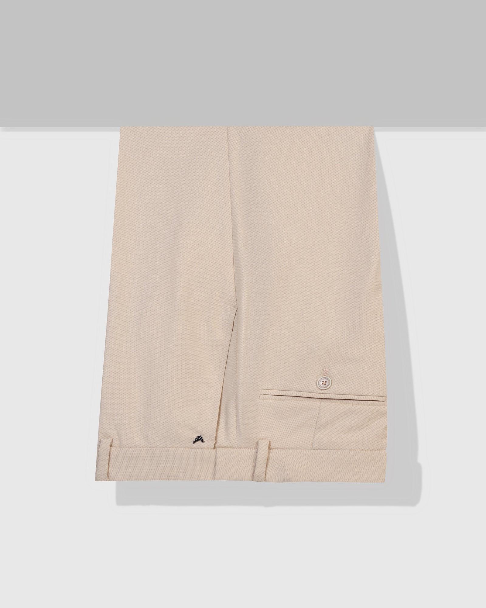 Slim Comfort B-95 Formal Beige Textured Trouser - Passion - Blackberrys