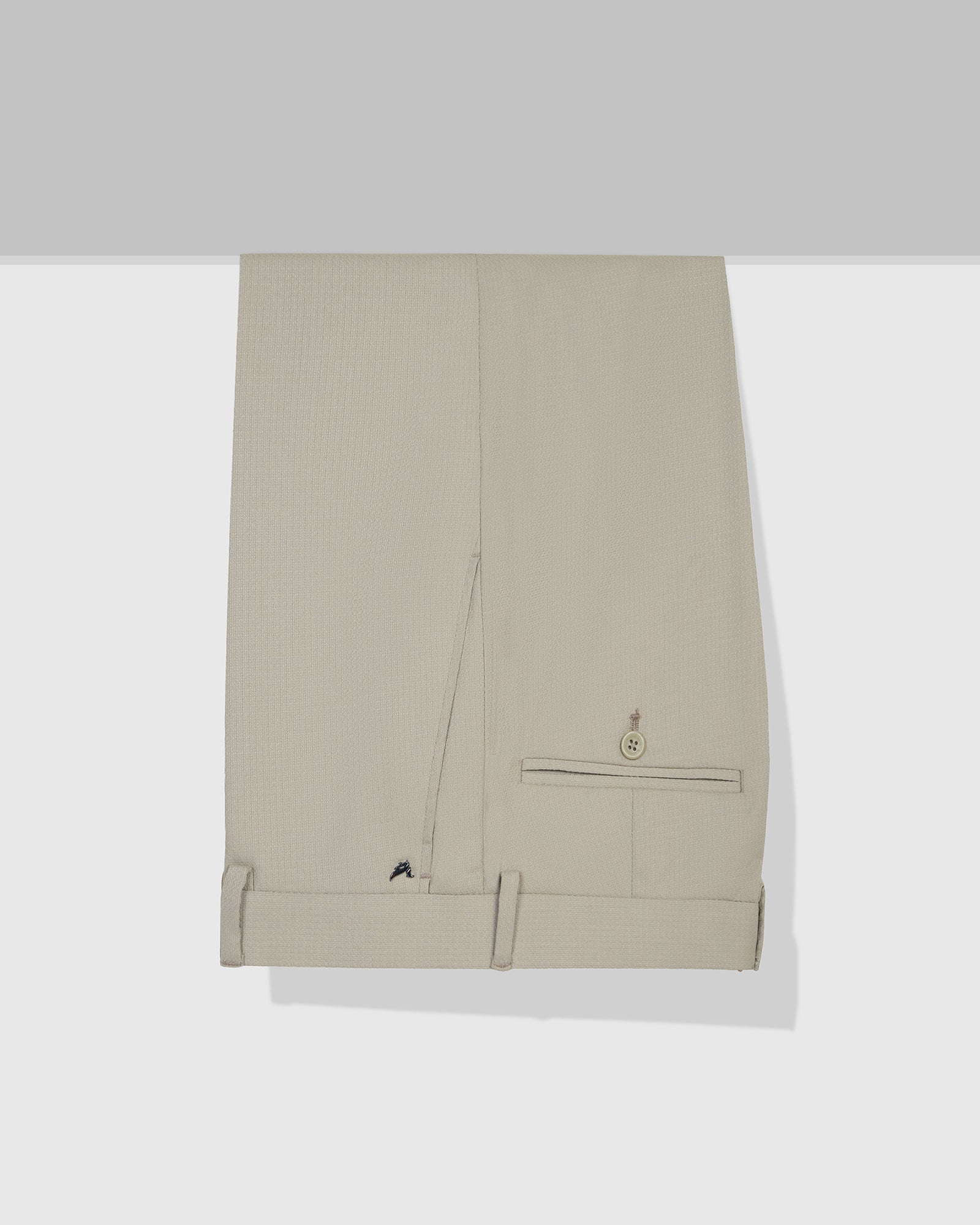 Slim Comfort B-95 Formal Beige Textured Trouser - Saint