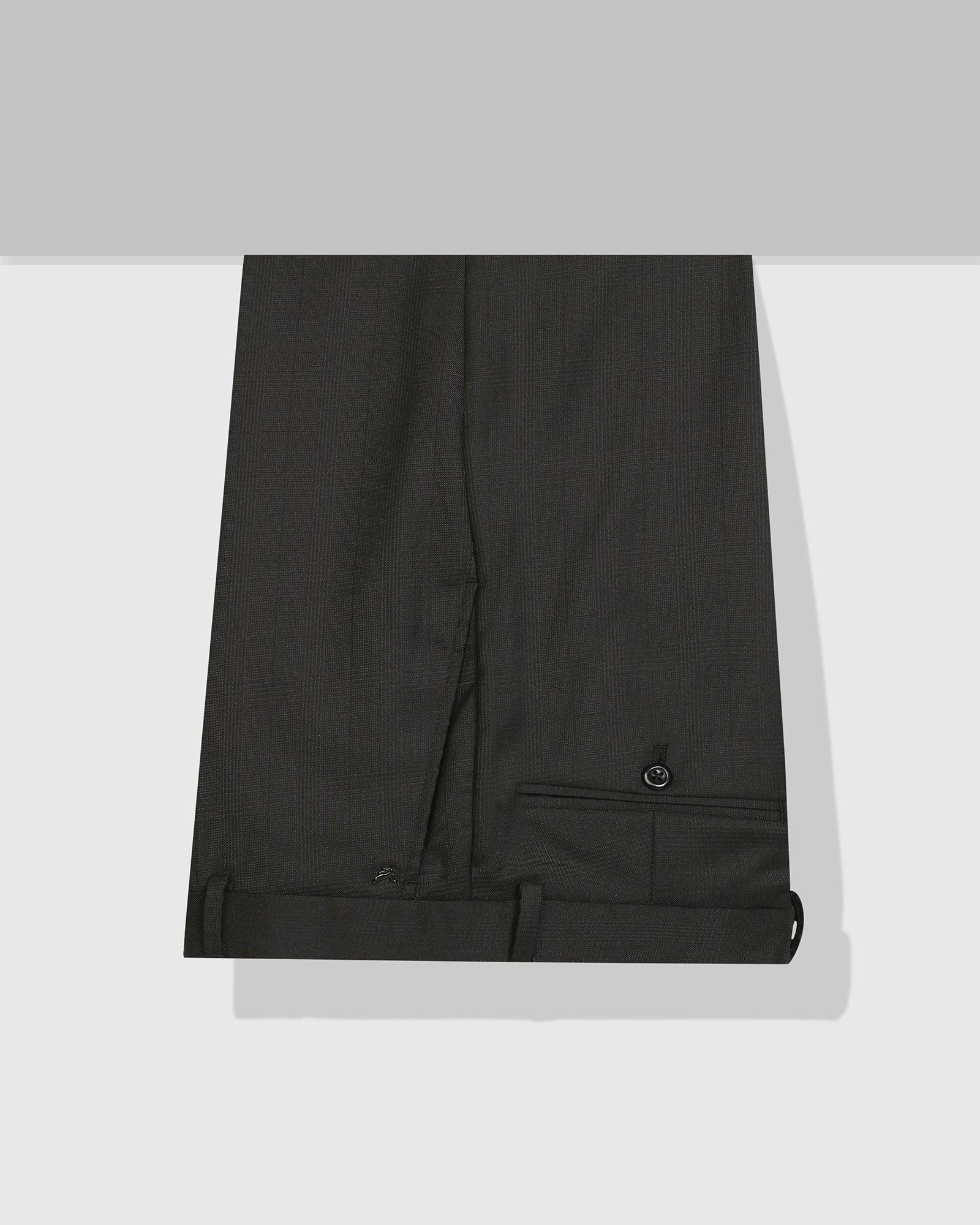 Slim Comfort B-95 Formal Black Check Trouser - Optimus - Blackberrys