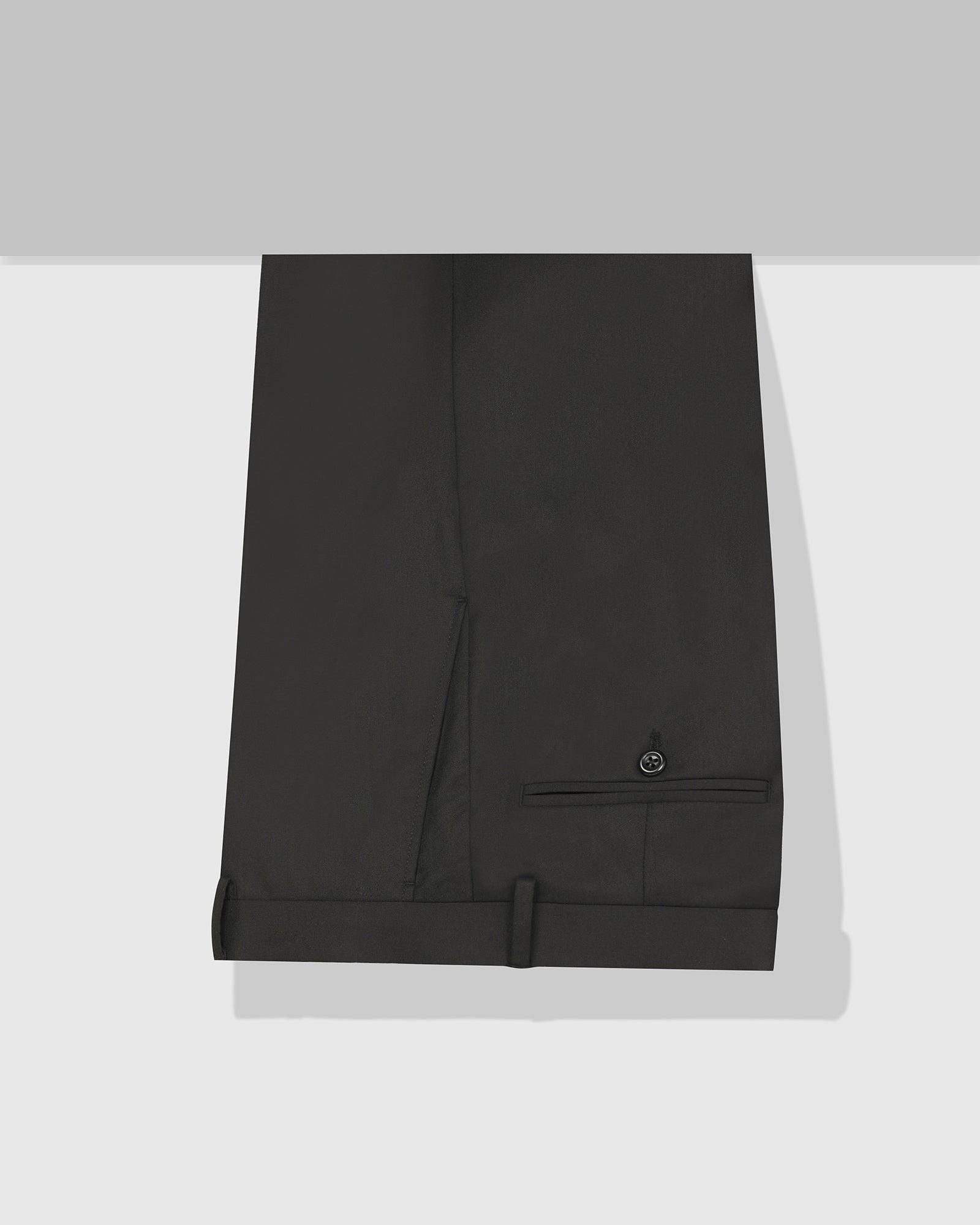 Slim Comfort B-95 Formal Black Solid Trouser - Kenva - Blackberrys