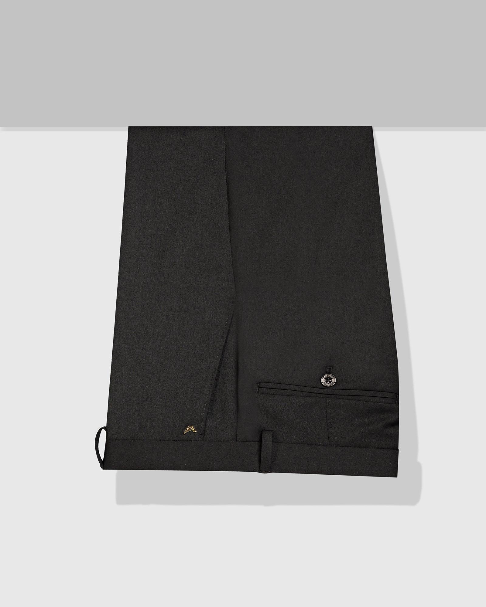 Slim Comfort B-95 Formal Black Solid Trouser - Triumph - Blackberrys