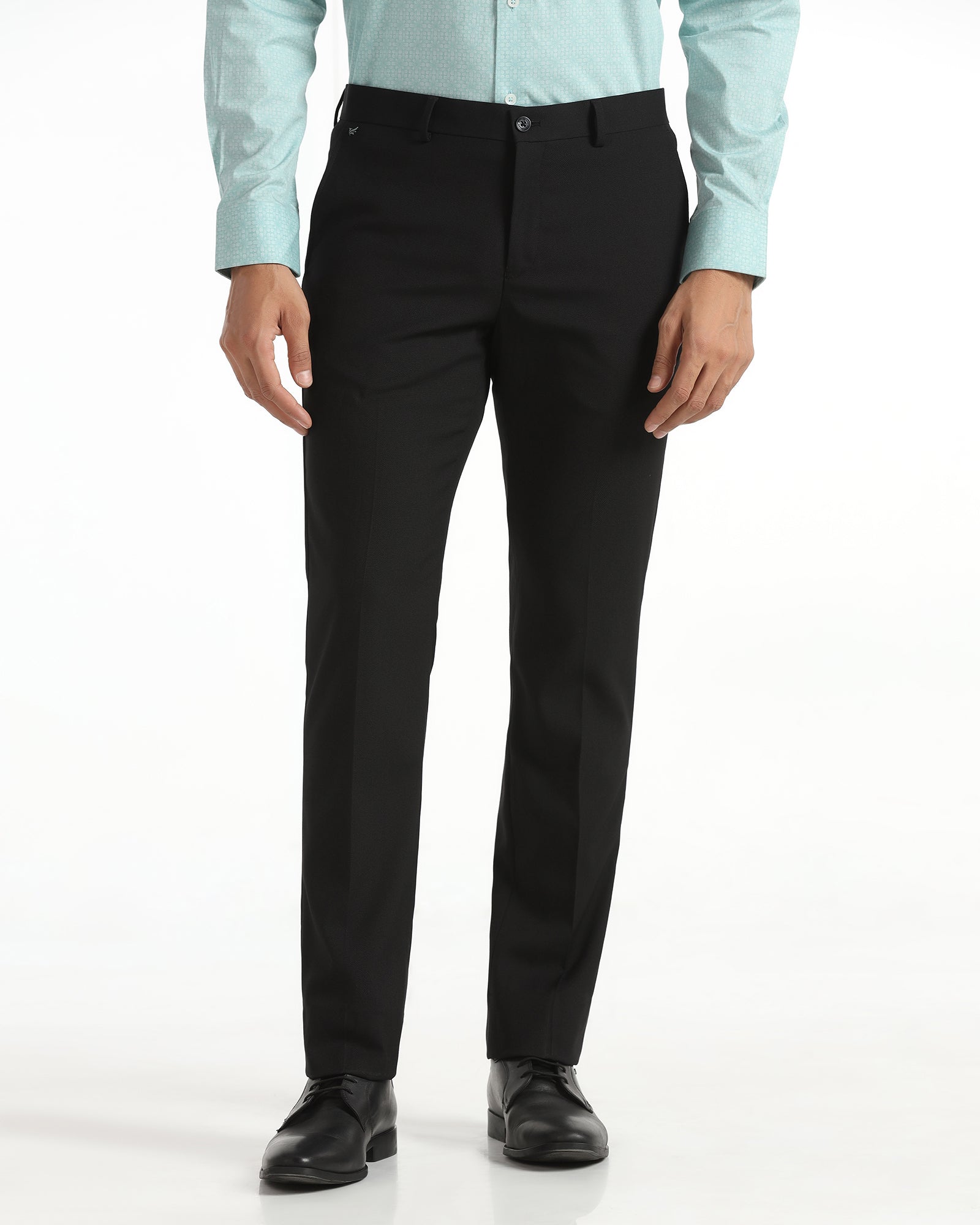 Slim Comfort B-95 Formal Black Textured Trouser - Campbell