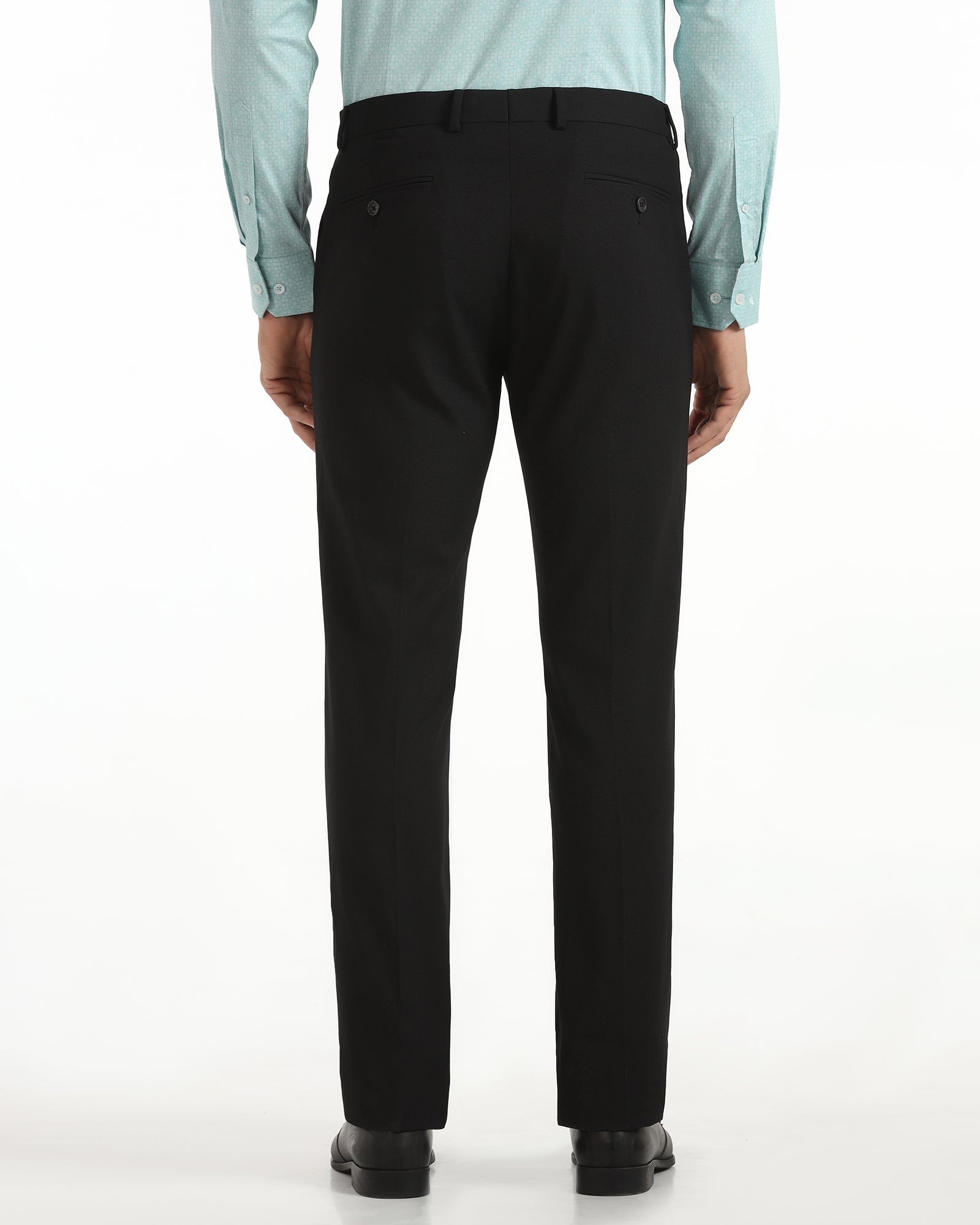 Slim Comfort B-95 Formal Black Textured Trouser - Campbell