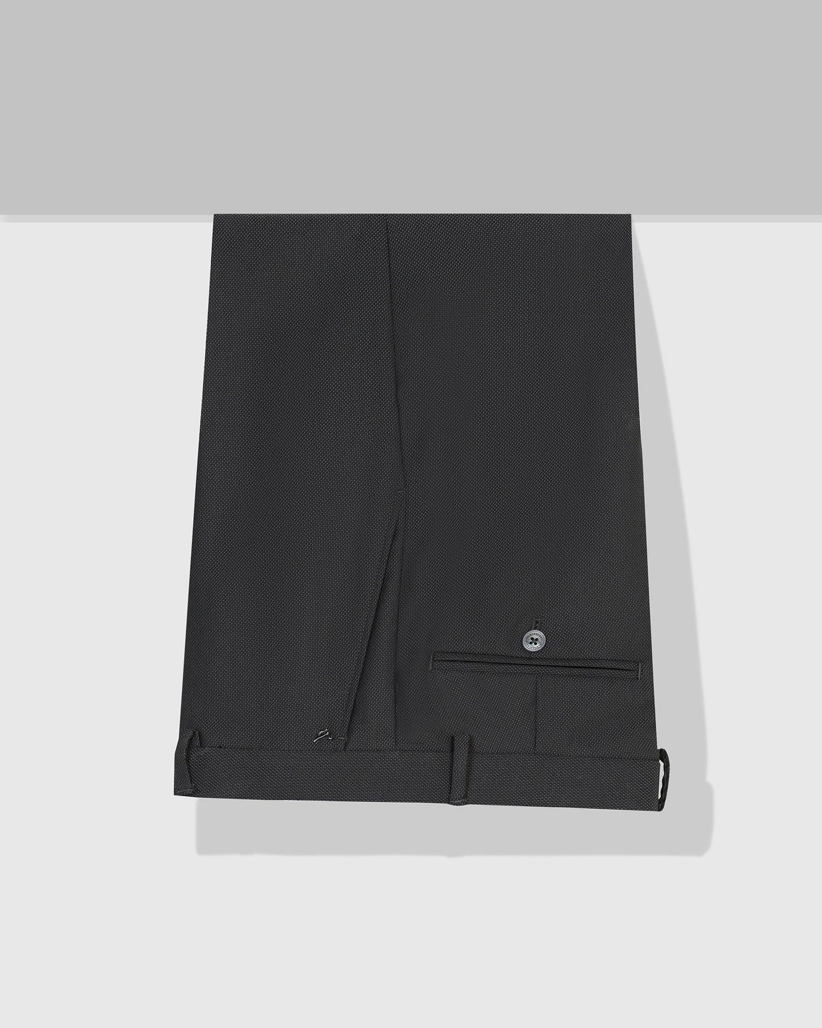 Slim Comfort B-95 Formal Black Textured Trouser - Luna - Blackberrys