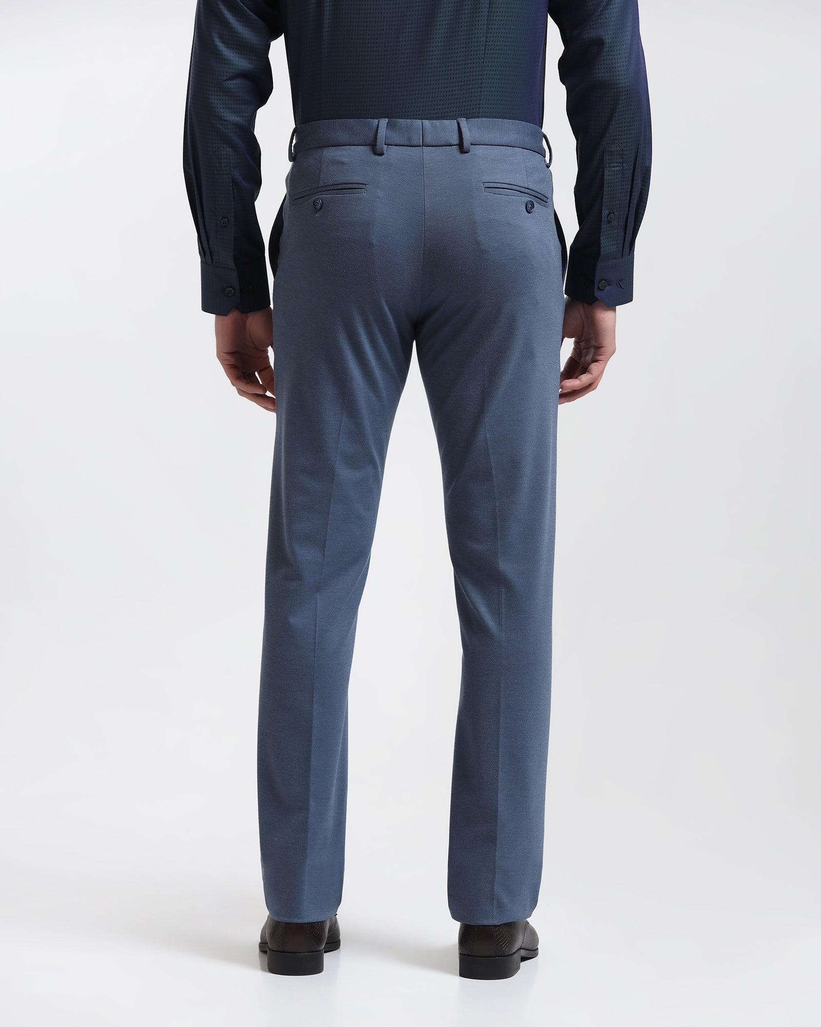 Slim Comfort B-95 Formal Blue Solid Trouser - Raider - Blackberrys