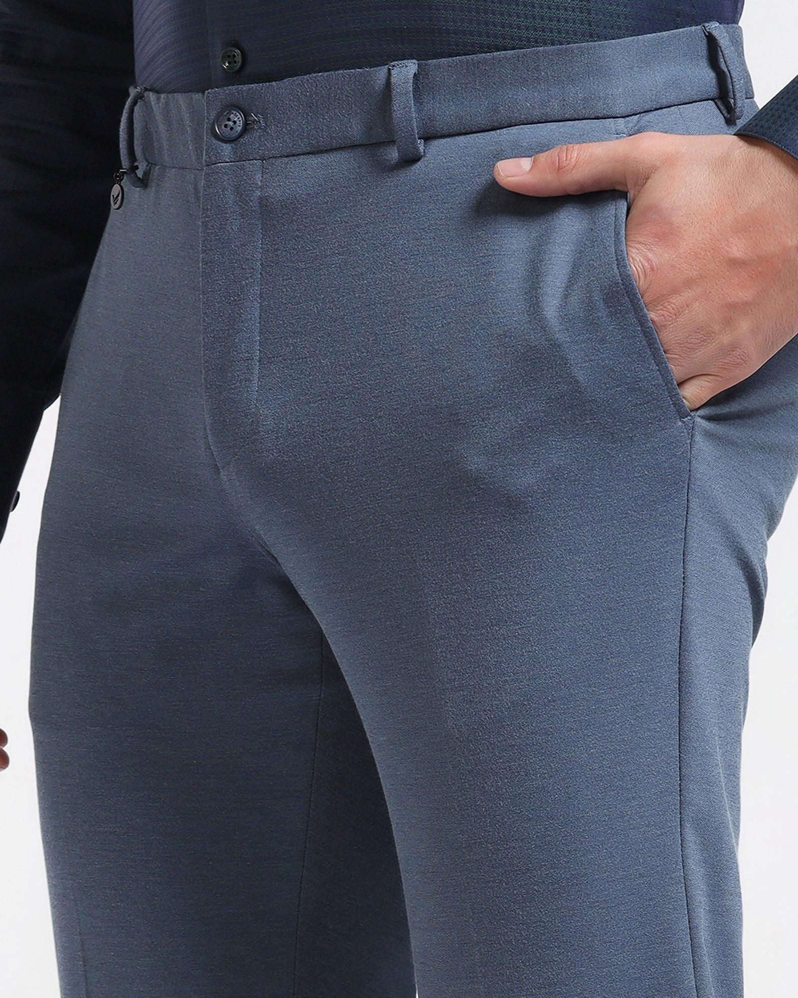 Slim Comfort B-95 Formal Blue Solid Trouser - Raider - Blackberrys