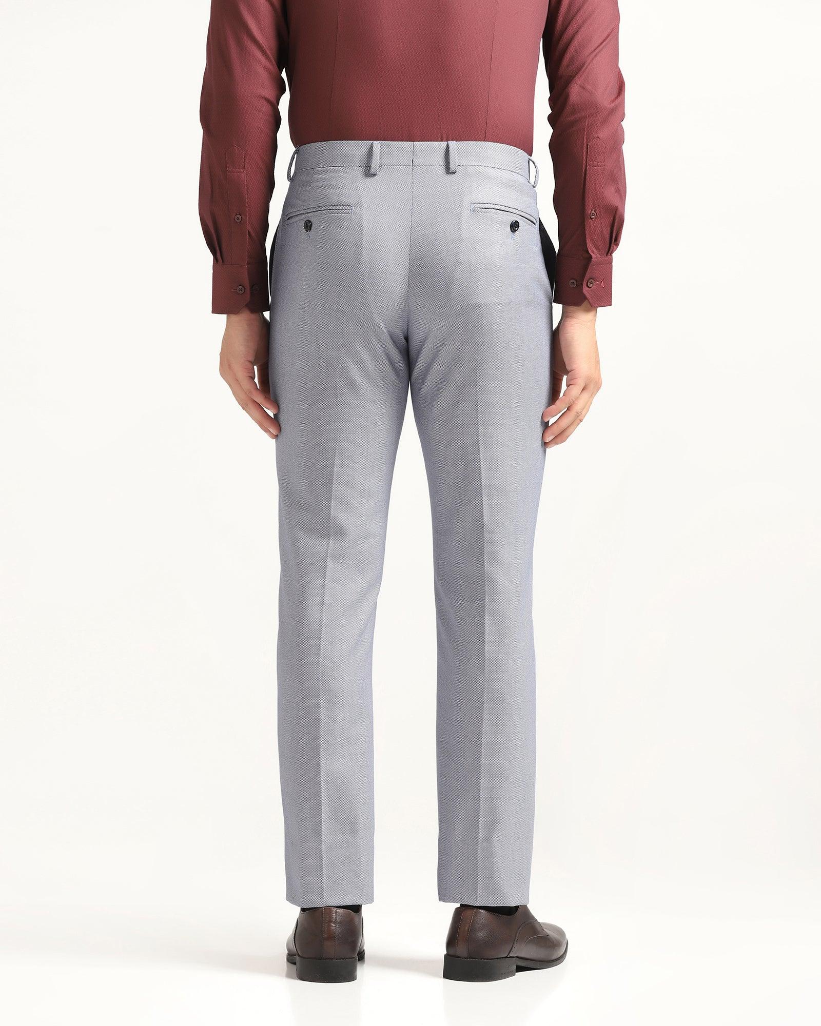 Slim Comfort B-95 Formal Blue Textured Trousers - Hoop - Blackberrys