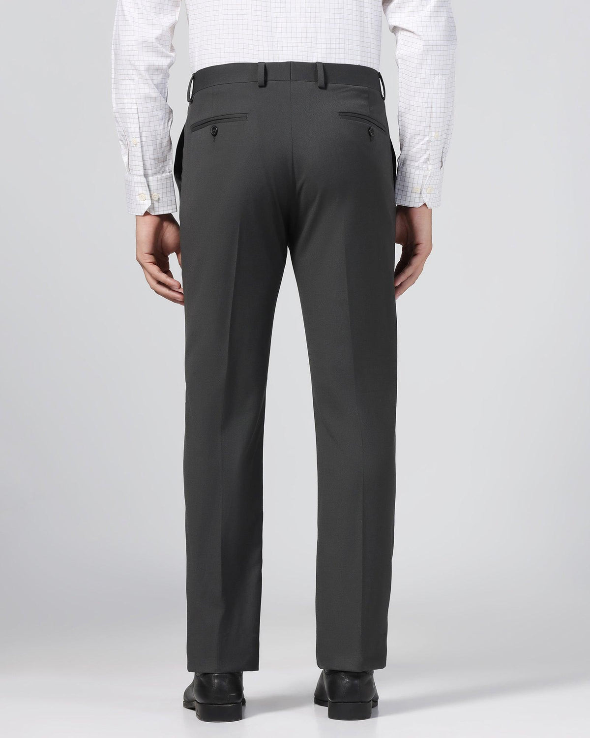 Slim Comfort B-95 Formal Charcoal Solid Trouser - Eldorado