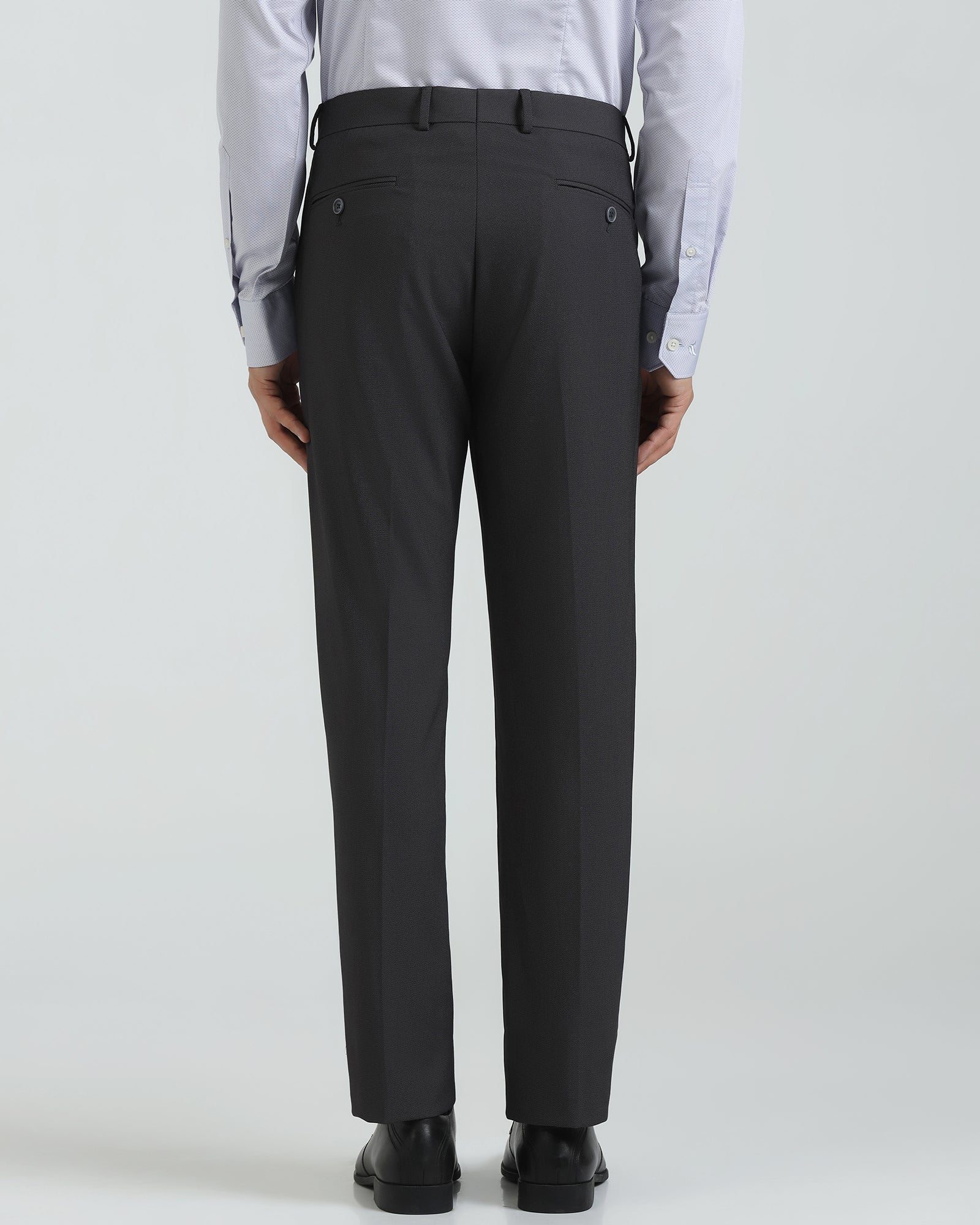 Slim Comfort B-95 Formal Charcoal Textured Trouser - Campbell
