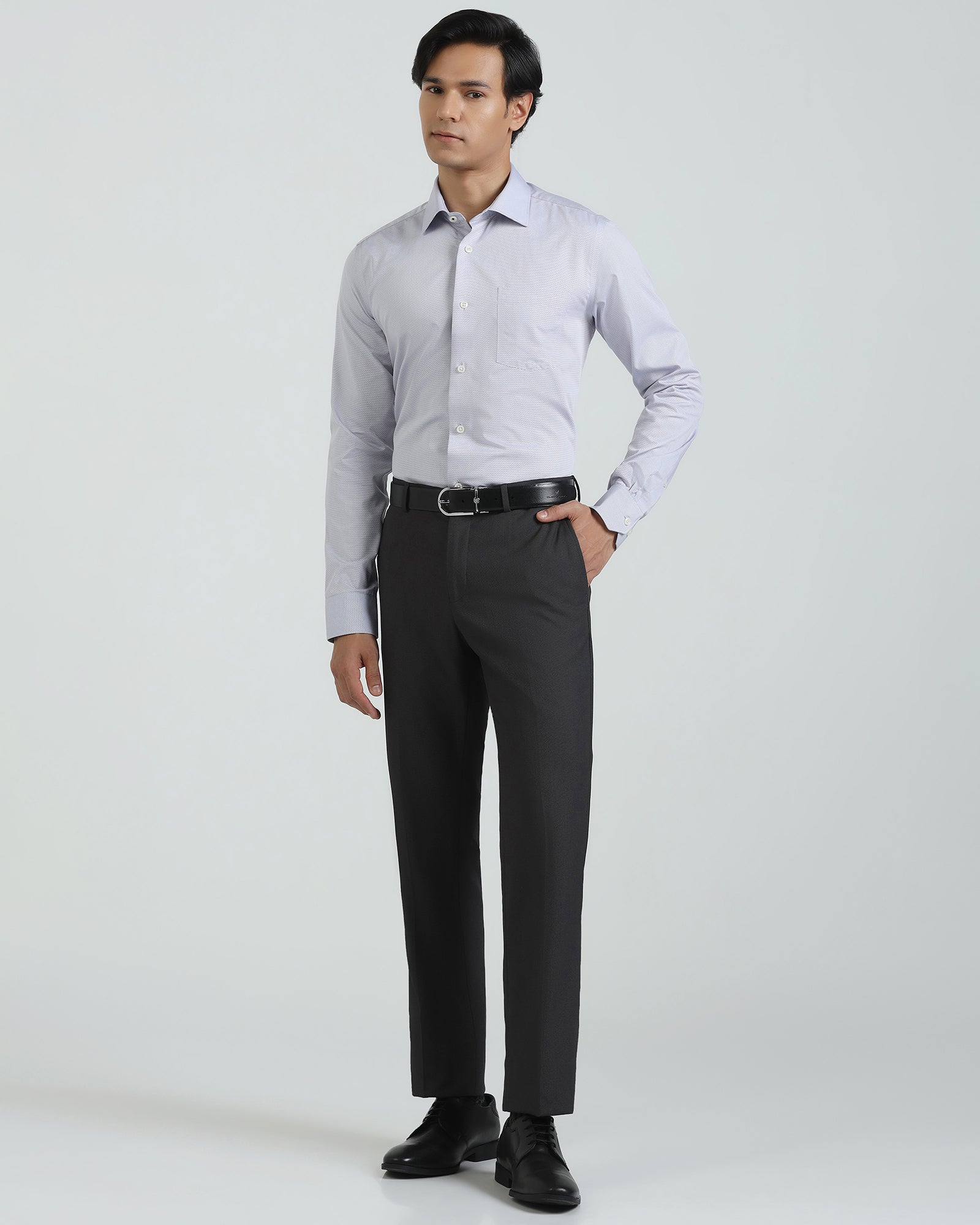 Slim Comfort B-95 Formal Charcoal Textured Trouser - Campbell