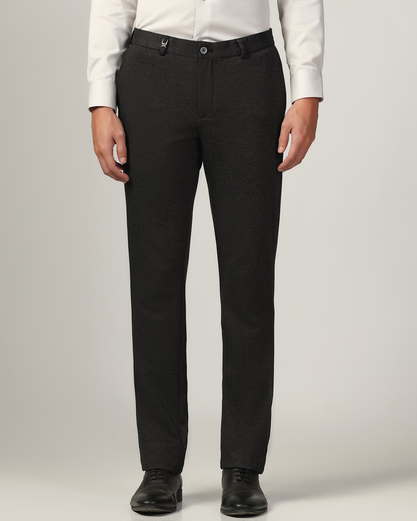 Slim Comfort B-95 Formal Charcoal Textured Trouser - Rover