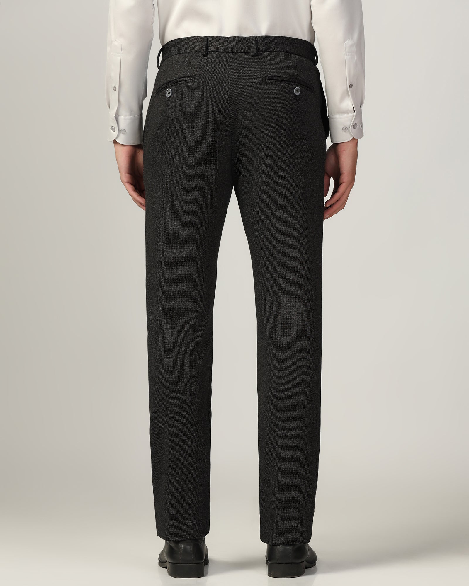Slim Comfort B-95 Formal Charcoal Textured Trouser - Rover