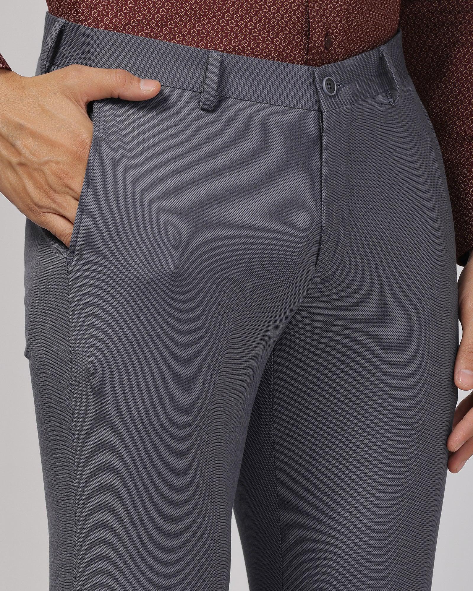 Slim Comfort B-95 Formal Charcoal Textured Trouser - Scout - Blackberrys