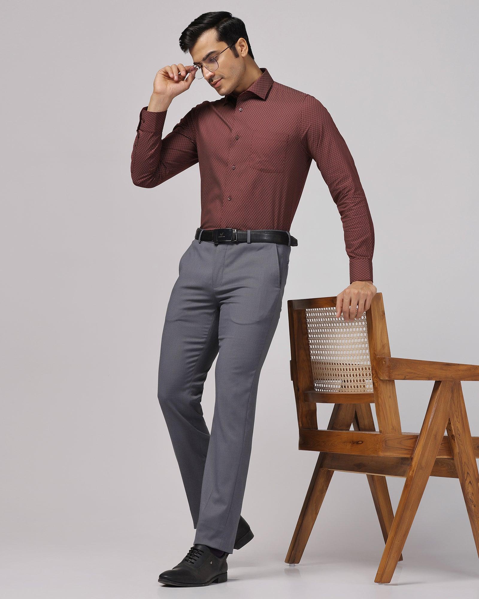 Slim Comfort B-95 Formal Charcoal Textured Trouser - Scout - Blackberrys
