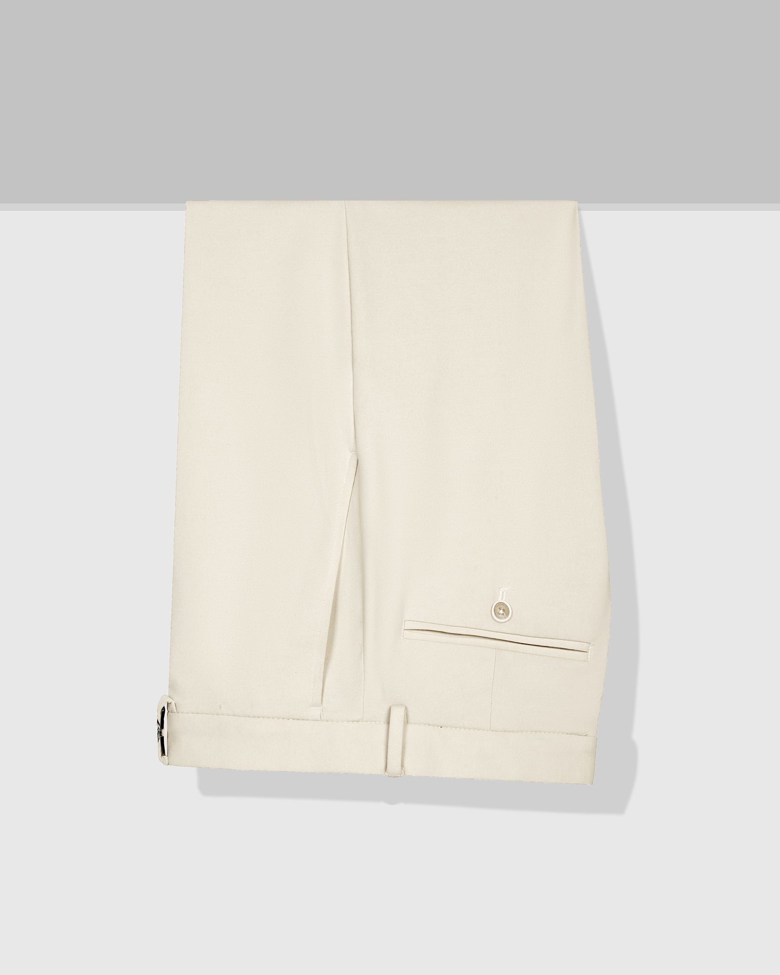 Slim Comfort B-95 Formal Cream Solid Trouser - Oak