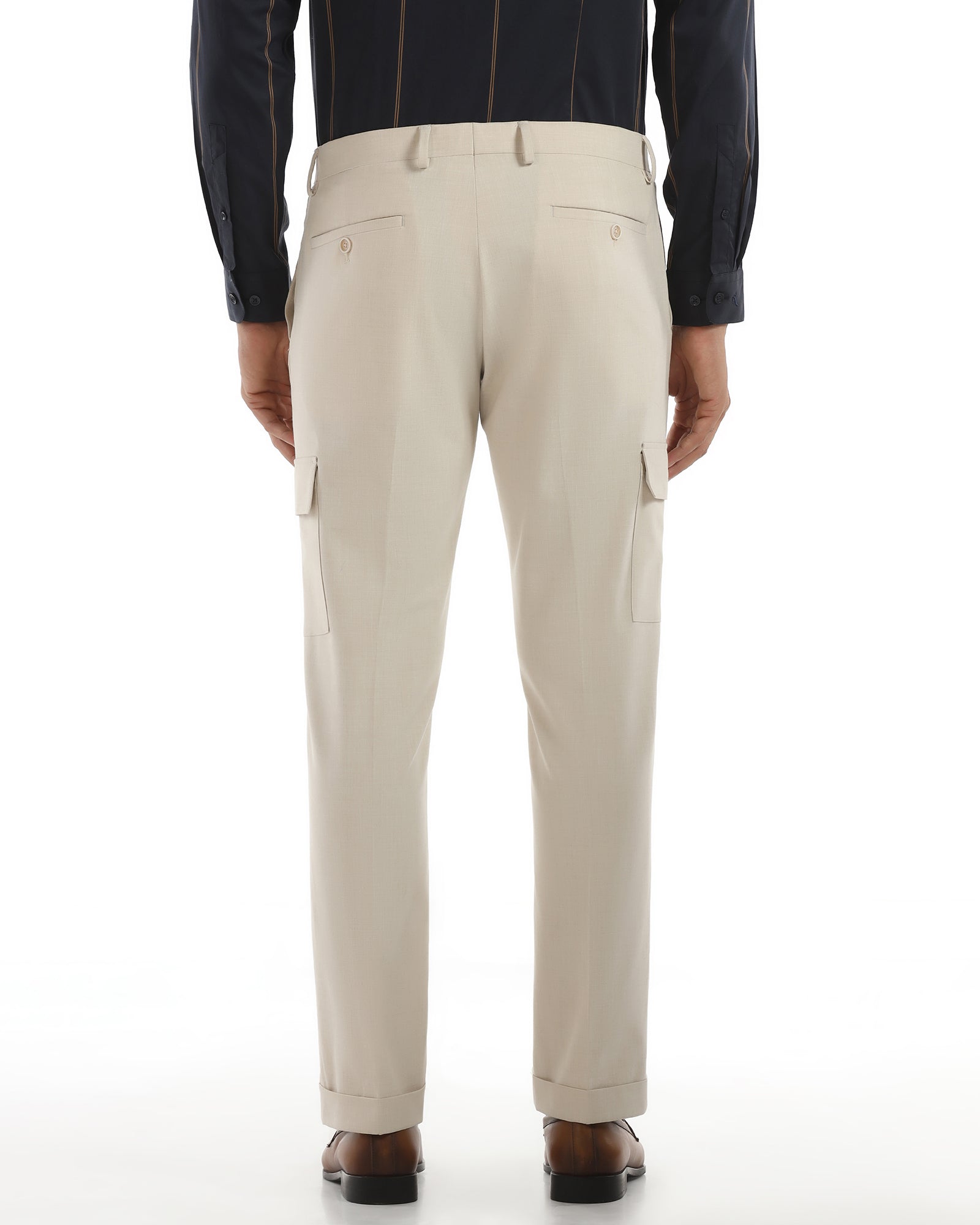 Slim Comfort B-95 Formal Cream Solid Trouser - Victor