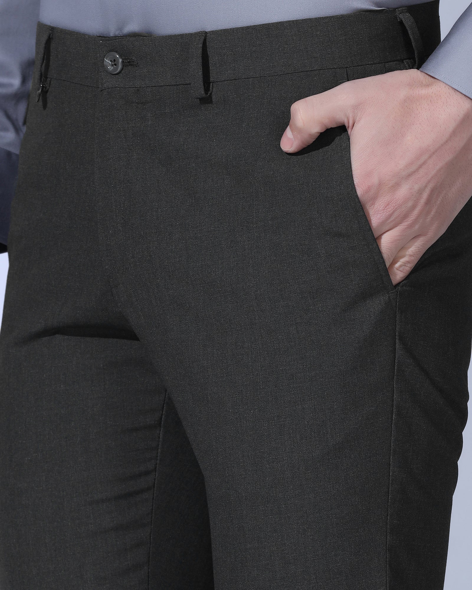 Slim Comfort B-95 Formal Grey Solid Trouser - Fed
