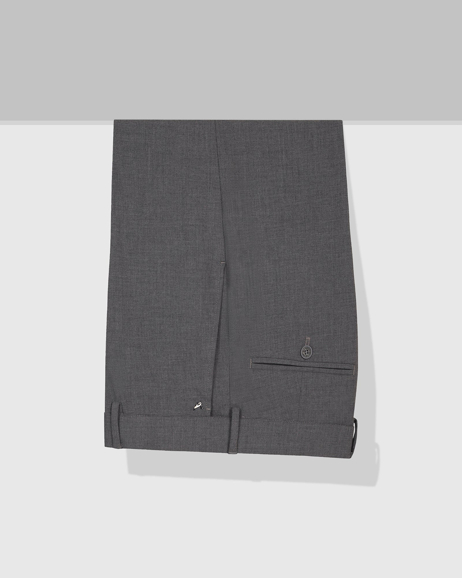 Slim Comfort B-95 Formal Grey Textured Trouser - Hilton