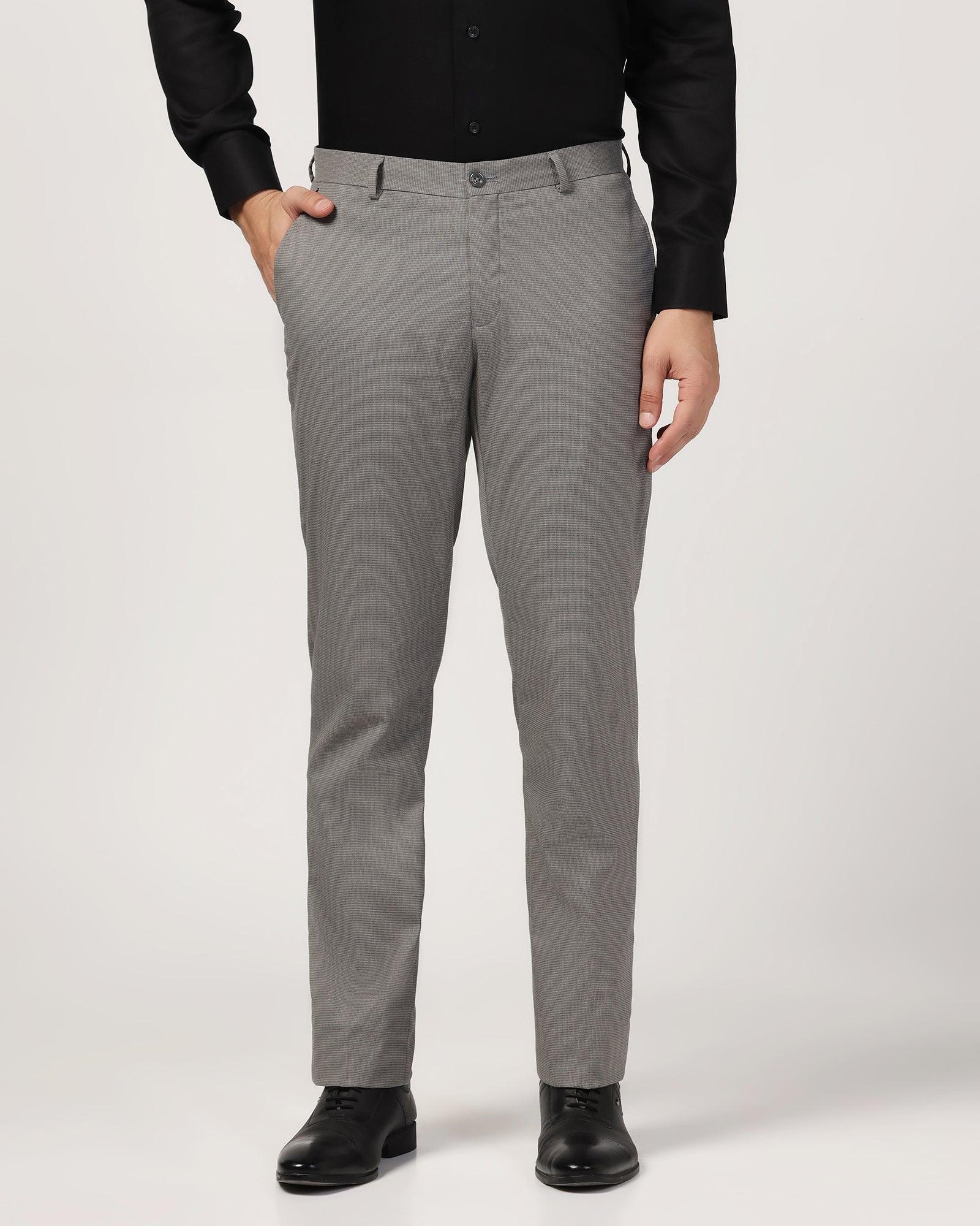 Slim Comfort B-95 Formal Grey Textured Trouser - Misco - Blackberrys