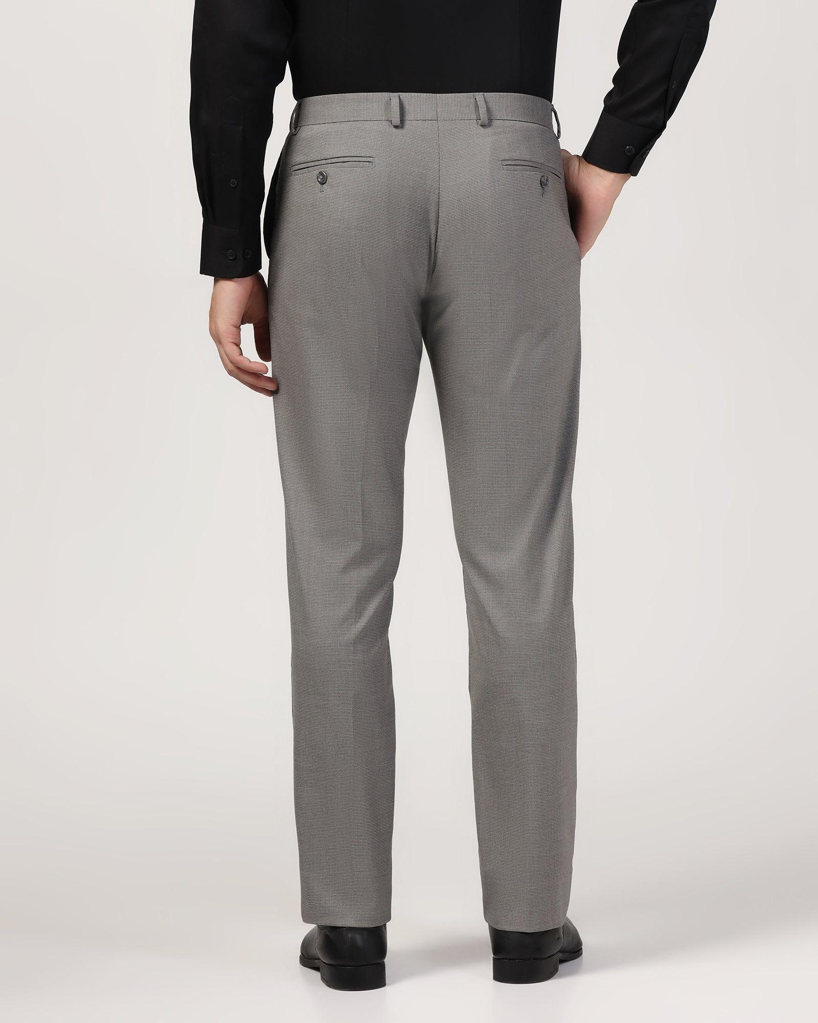 Slim Comfort B-95 Formal Grey Textured Trouser - Misco - Blackberrys