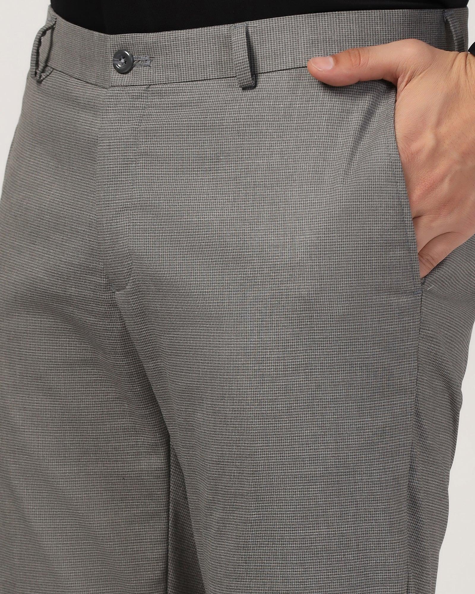 Slim Comfort B-95 Formal Grey Textured Trouser - Misco - Blackberrys