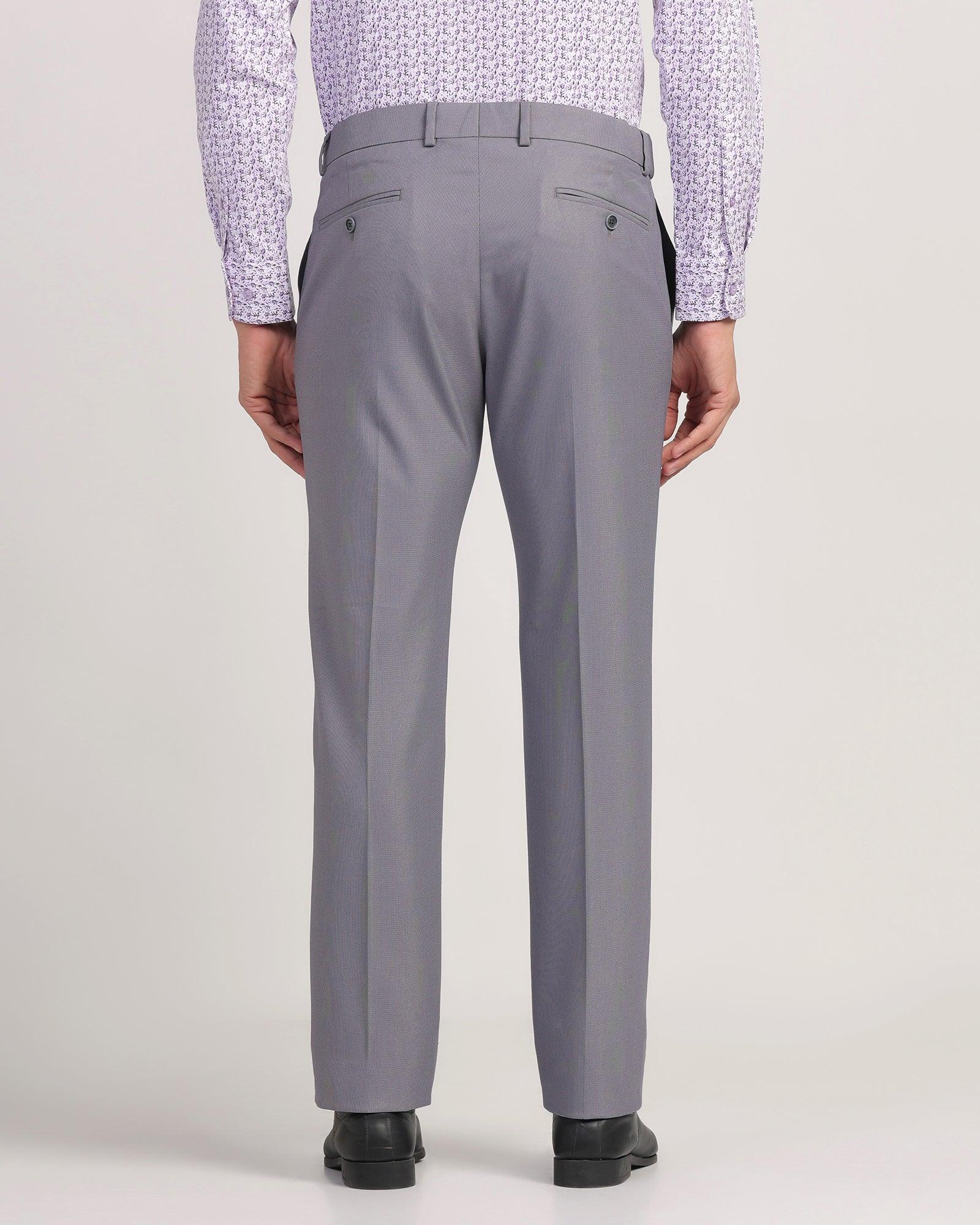 Slim Comfort B-95 Formal Grey Textured Trouser - Passion - Blackberrys
