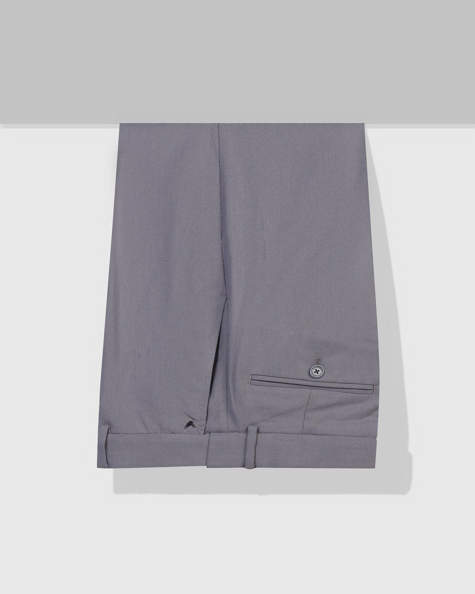 Slim Comfort B-95 Formal Grey Textured Trouser - Passion - Blackberrys