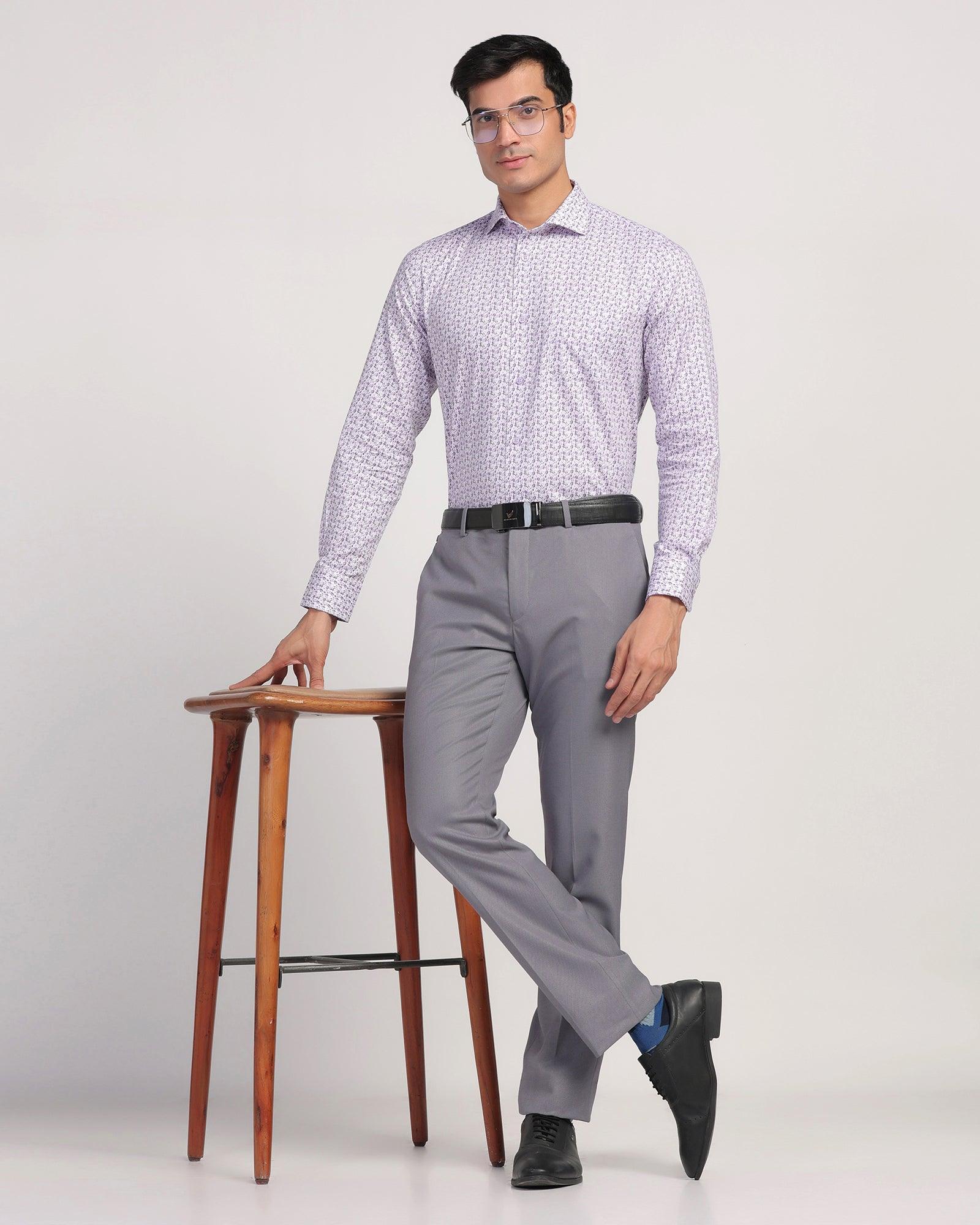 Slim Comfort B-95 Formal Grey Textured Trouser - Passion - Blackberrys