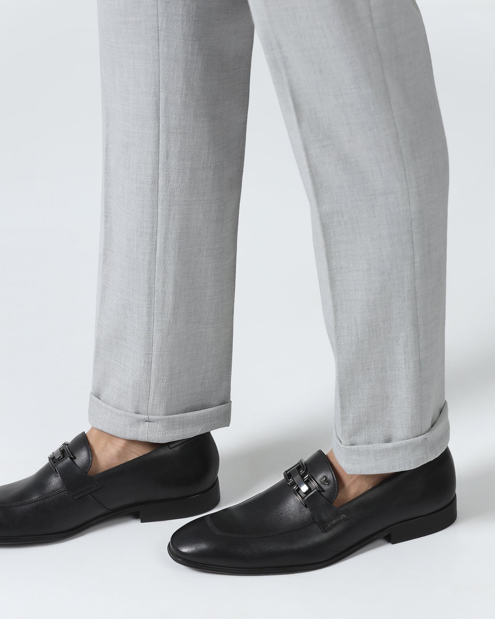 Slim Comfort B-95 Formal Grey Textured Trouser - Veneta