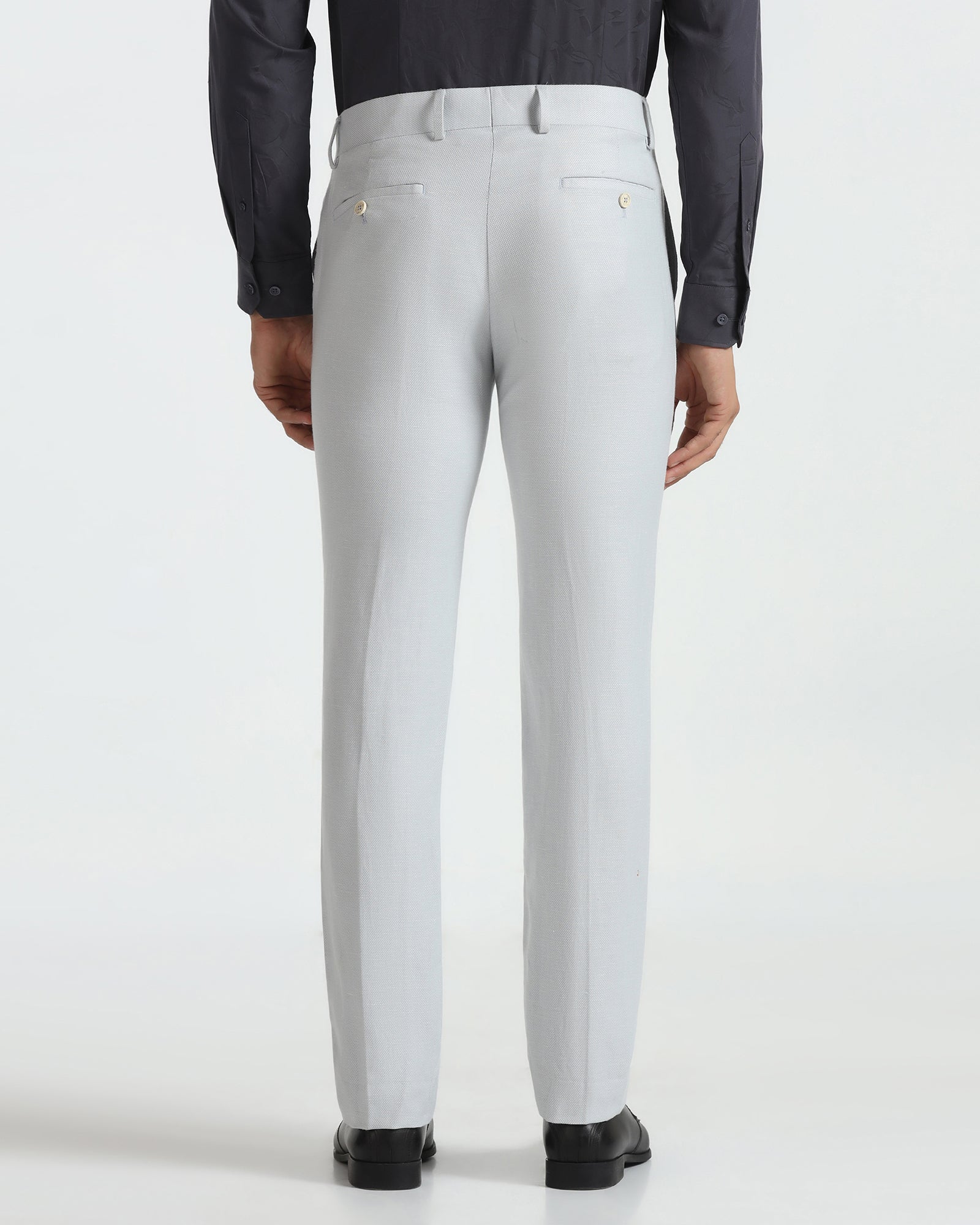 Slim Comfort B-95 Formal Light Blue Textured Trouser - Flora