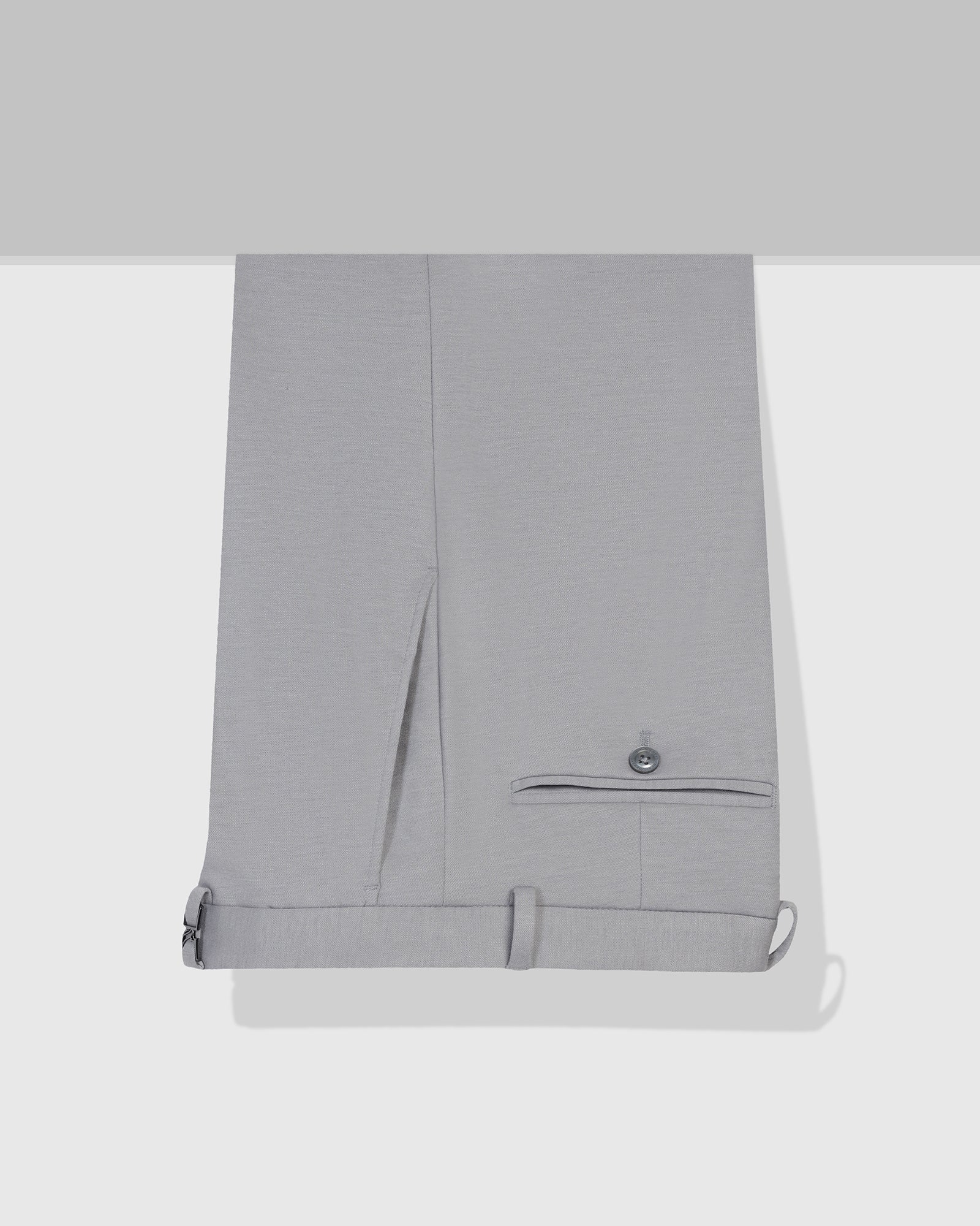 Slim Comfort B-95 Formal Light Grey Solid Trouser - Oak