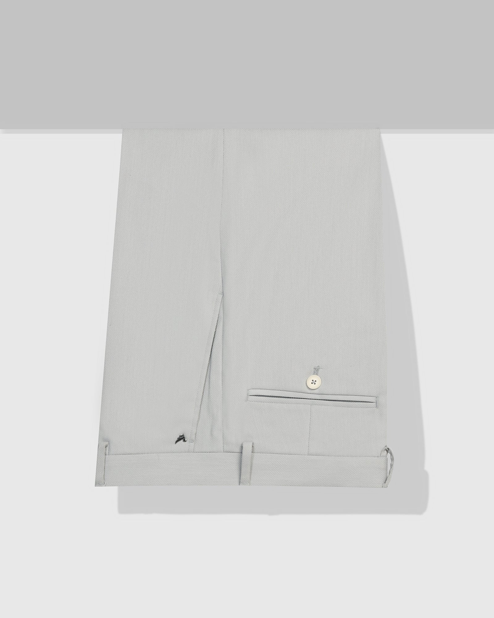 Slim Comfort B-95 Formal Light Grey Textured Trouser - Coach