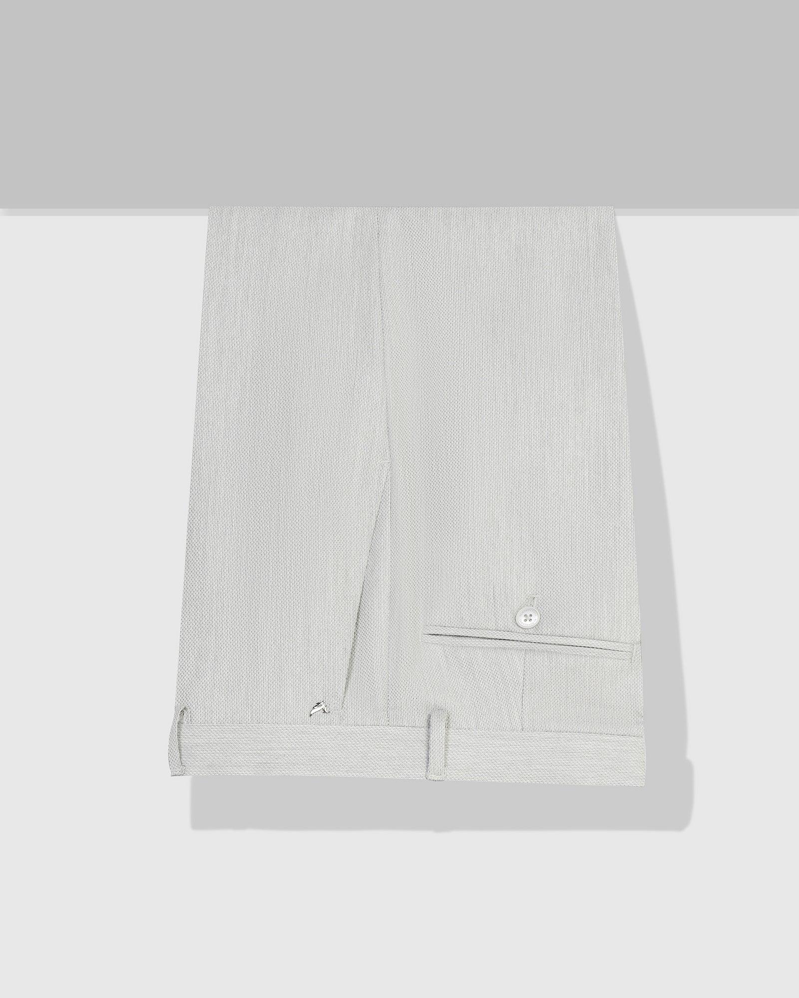 Slim Comfort B-95 Formal Light Grey Textured Trouser - Luna - Blackberrys