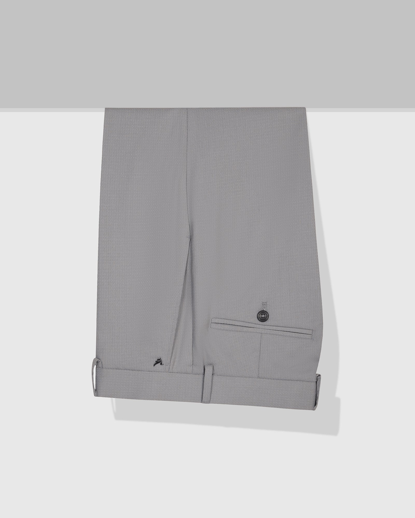 Slim Comfort B-95 Formal Light Grey Textured Trouser - Saint