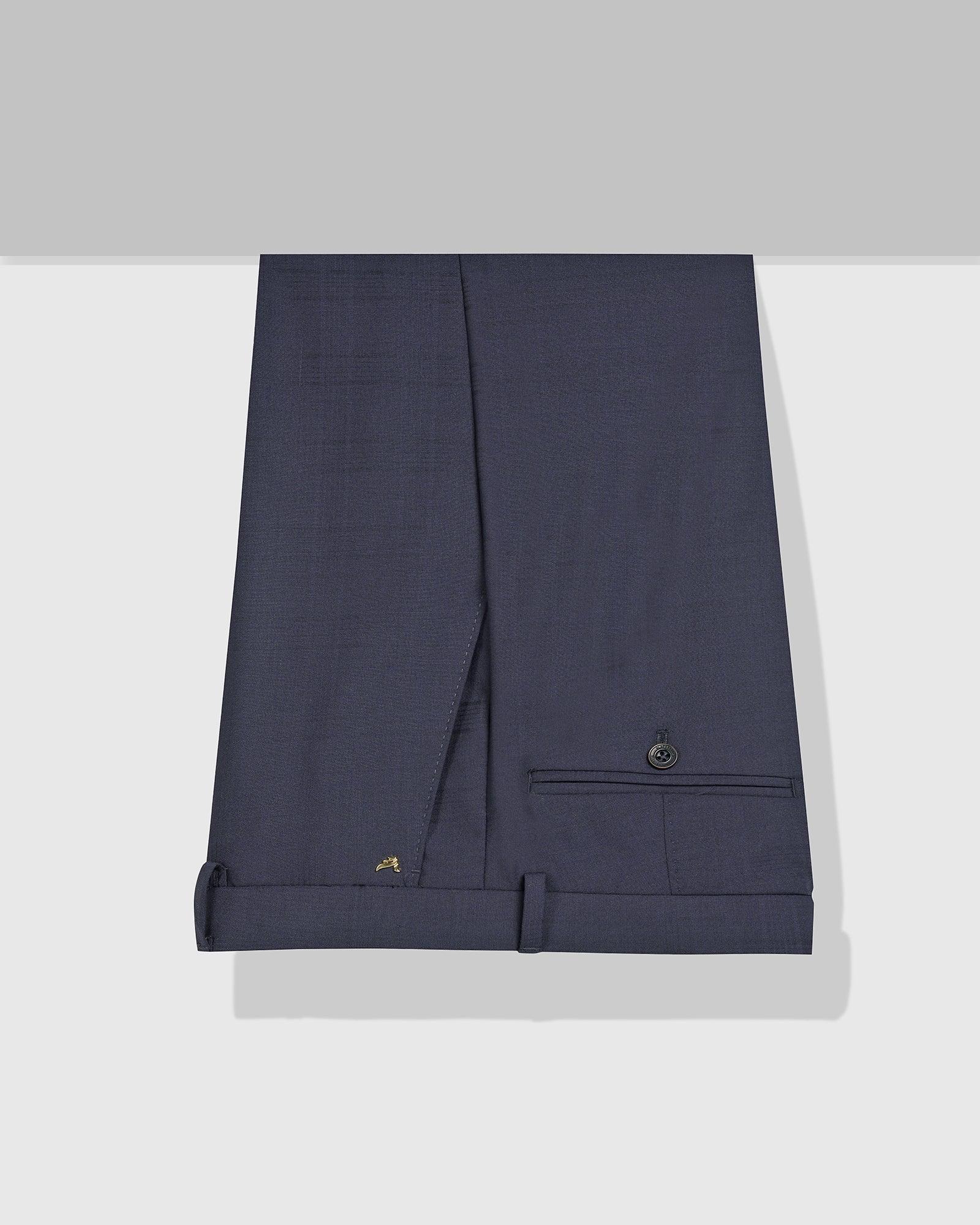 Slim Comfort B-95 Formal Navy Check Trouser - Porcupine - Blackberrys