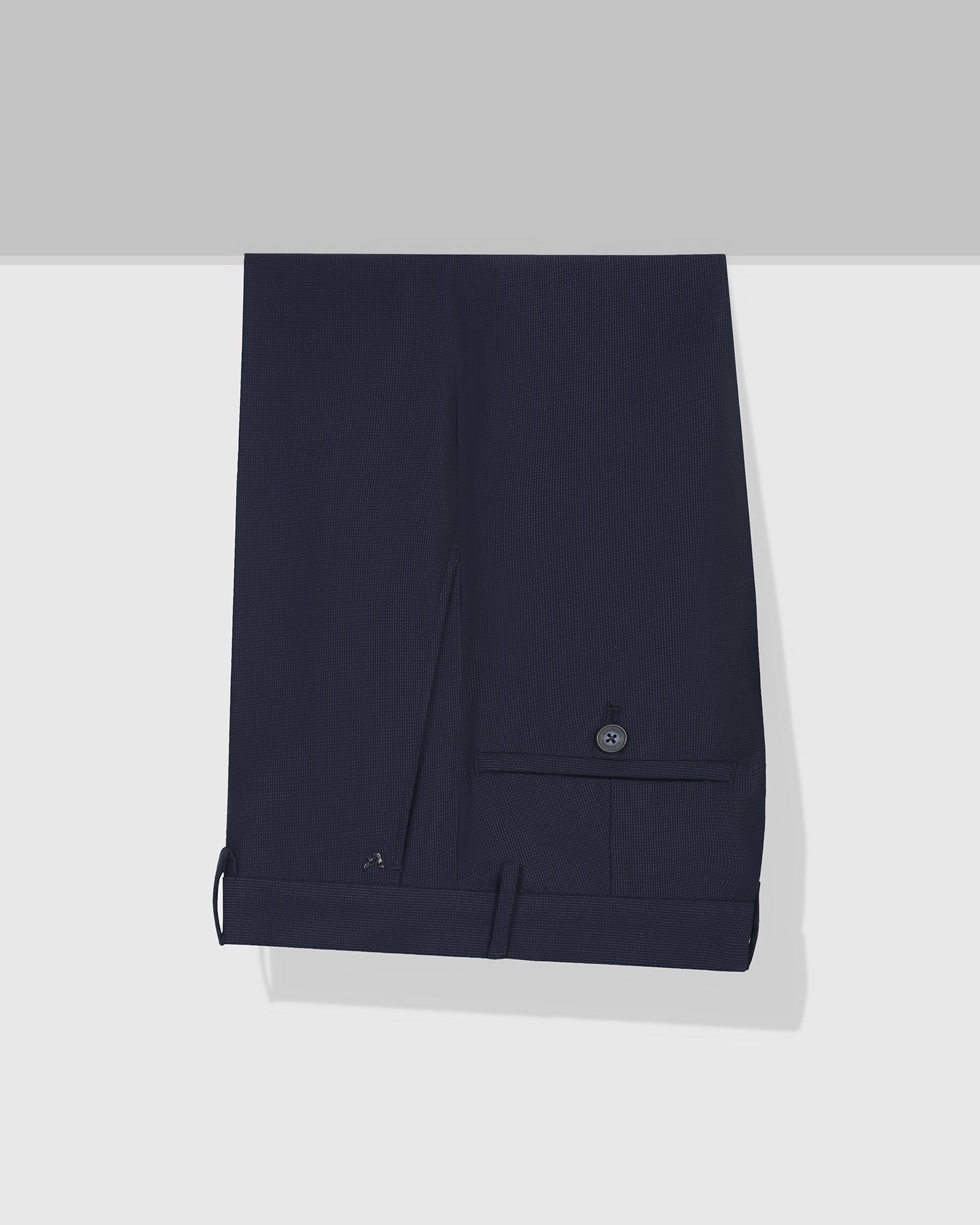 Slim Comfort B-95 Formal Navy Textured Trouser - Amor