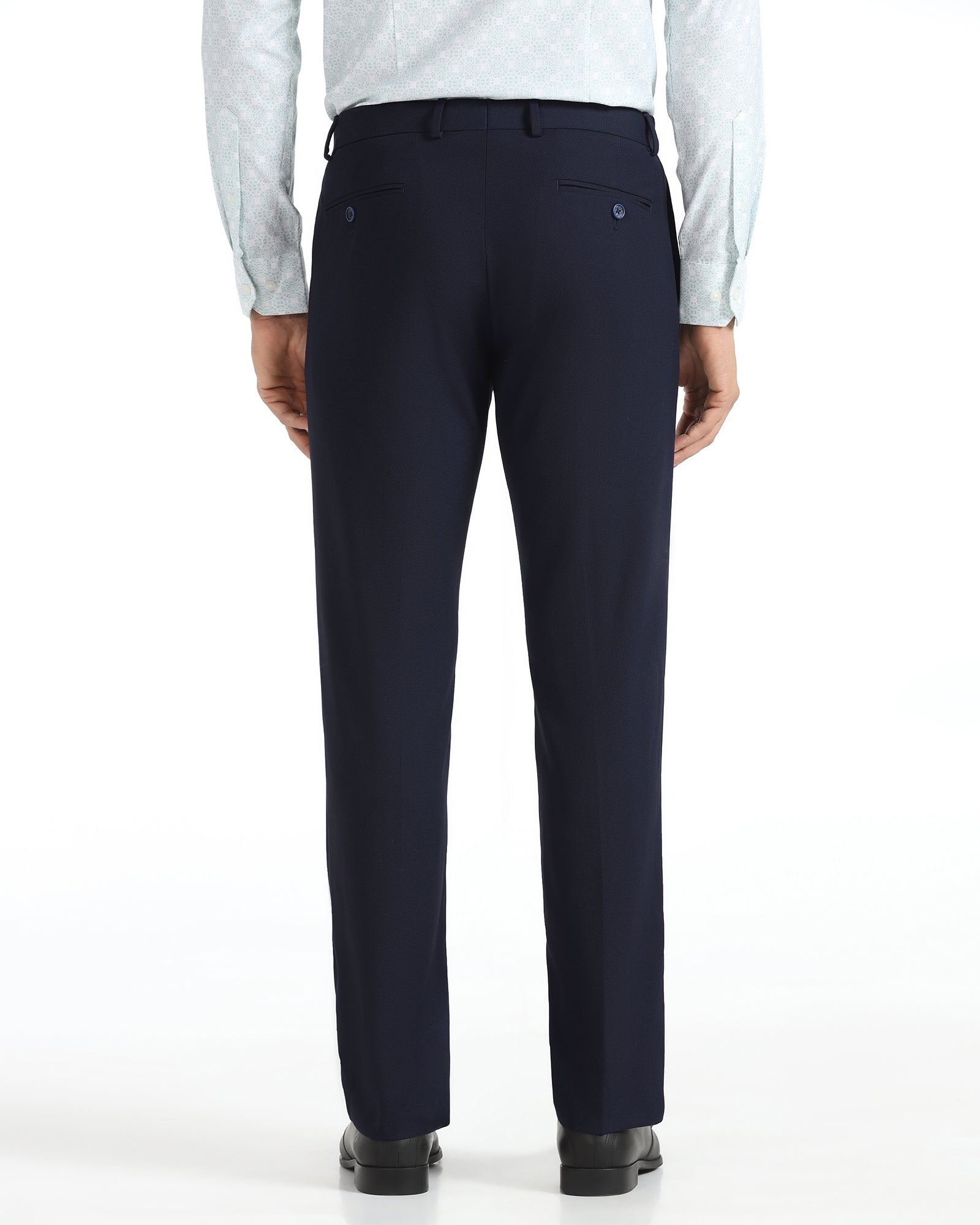 Slim Comfort B-95 Formal Navy Textured Trouser - Campbell
