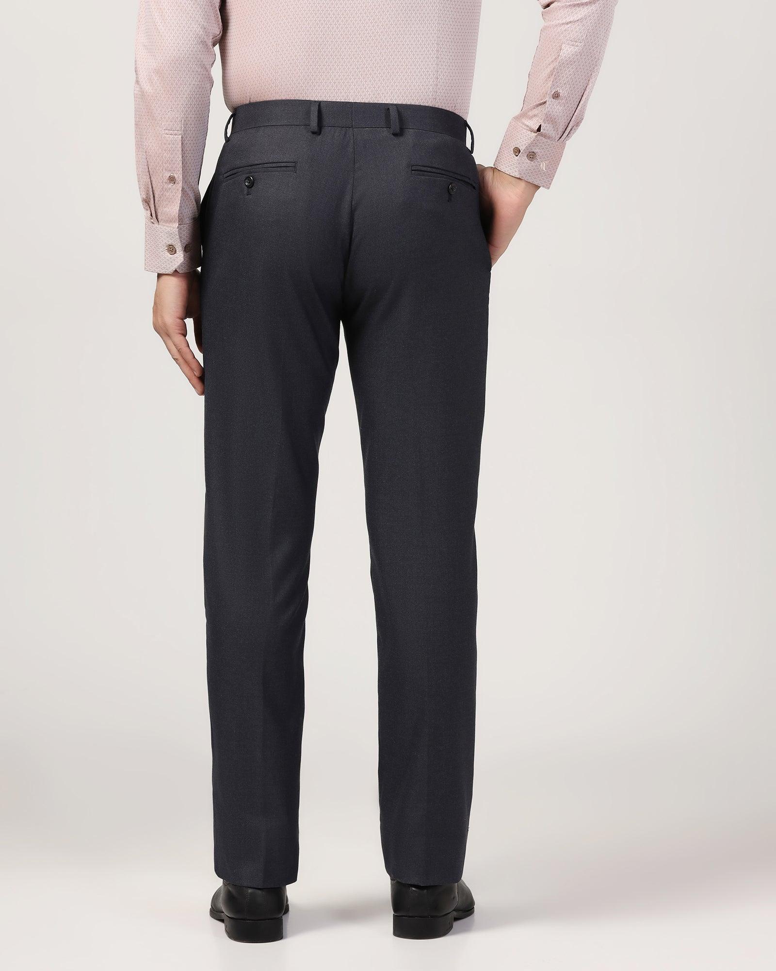 Slim Comfort B-95 Formal Navy Textured Trouser - Jimy - Blackberrys
