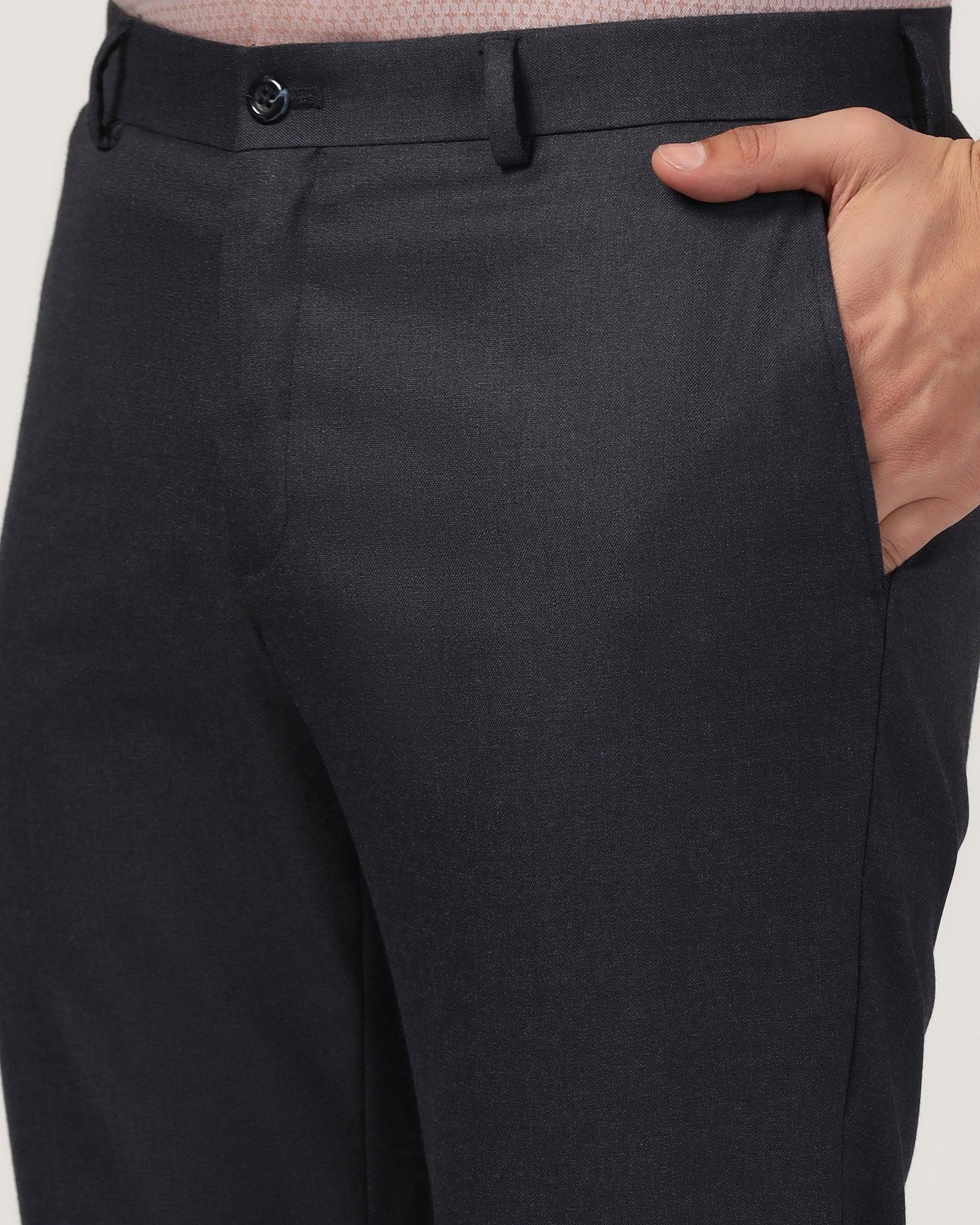 Slim Comfort B-95 Formal Navy Textured Trouser - Jimy - Blackberrys