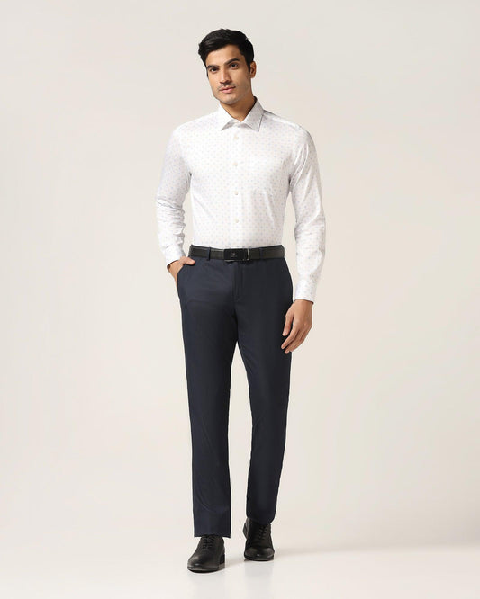 Slim Comfort B-95 Formal Navy Textured Trouser - Luna