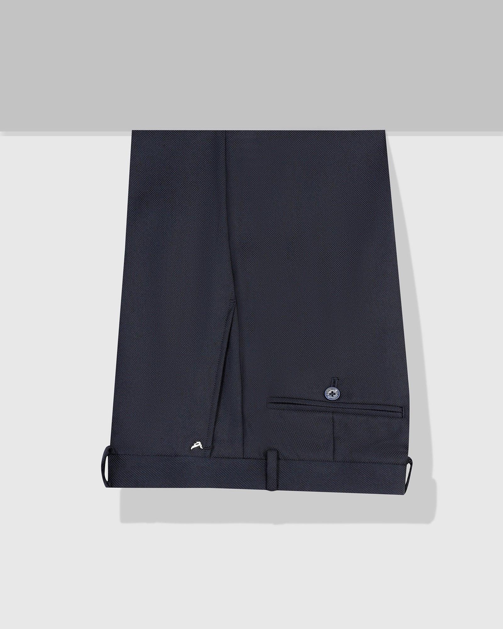 Slim Comfort B-95 Formal Navy Textured Trouser - Luna - Blackberrys