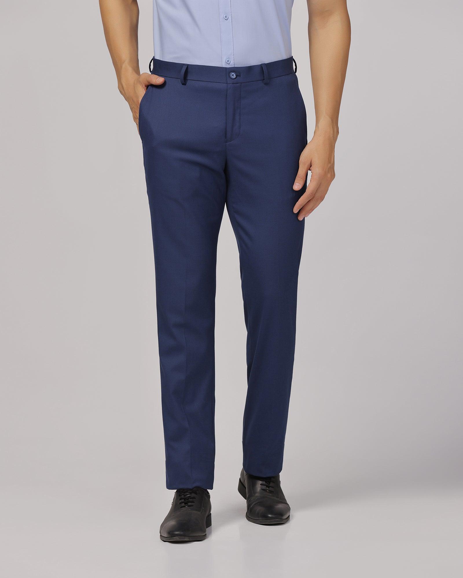 Slim Comfort B-95 Formal Navy Textured Trouser - Scout - Blackberrys