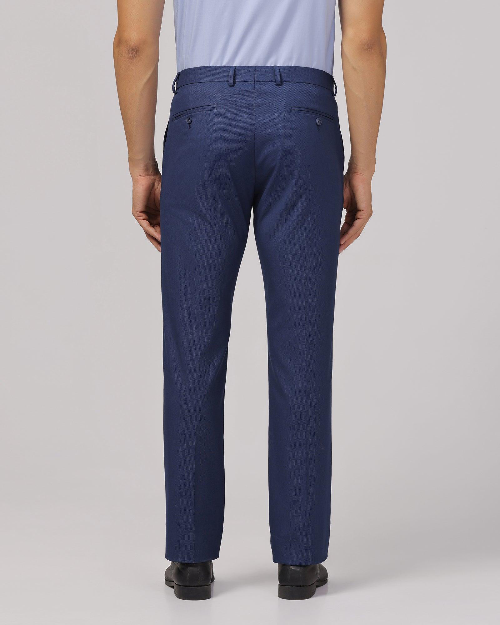 Slim Comfort B-95 Formal Navy Textured Trouser - Scout - Blackberrys