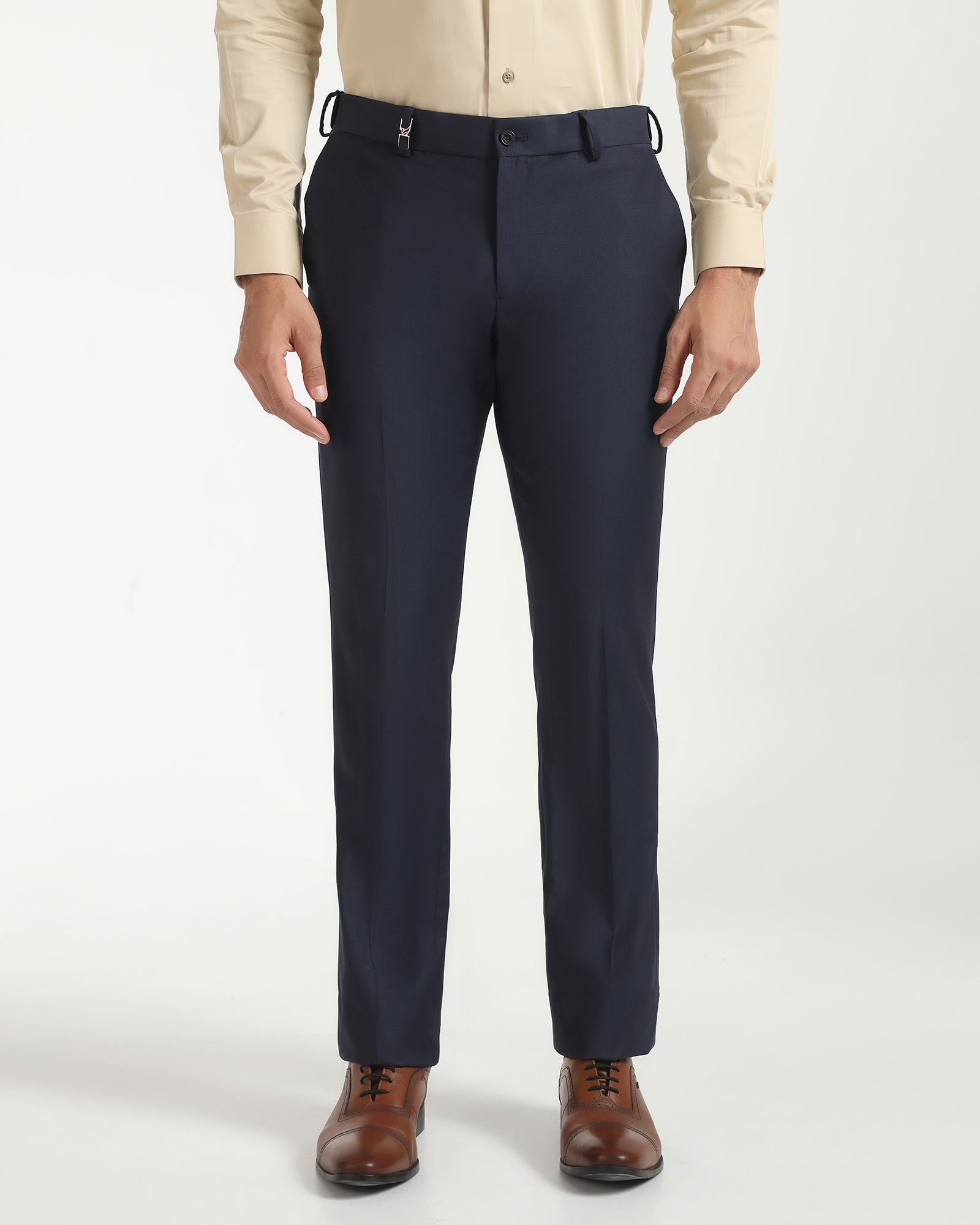 Slim Comfort B-95 Luxe Formal Navy Solid Trouser - Lamborghini