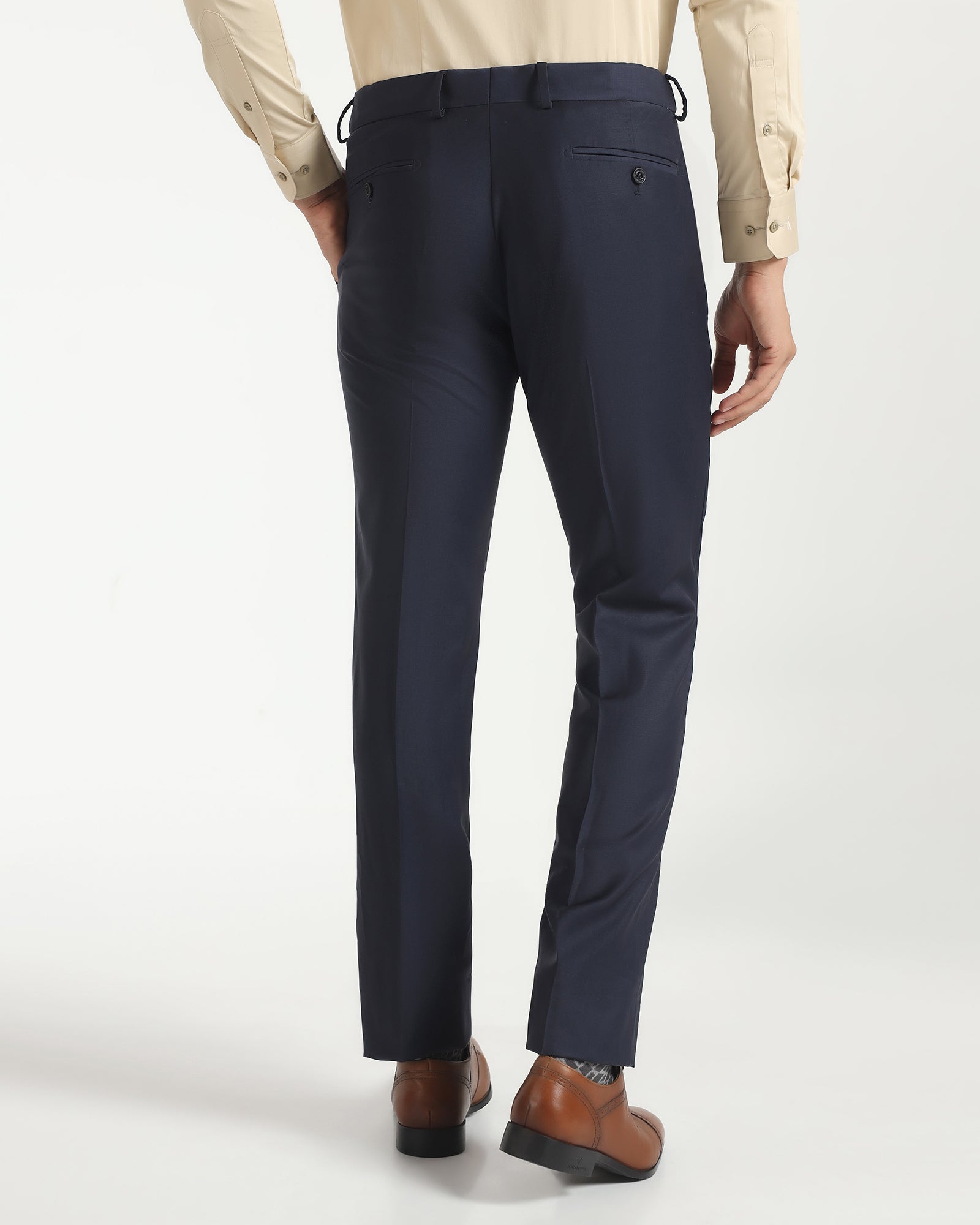 Slim Comfort B-95 Luxe Formal Navy Solid Trouser - Lamborghini