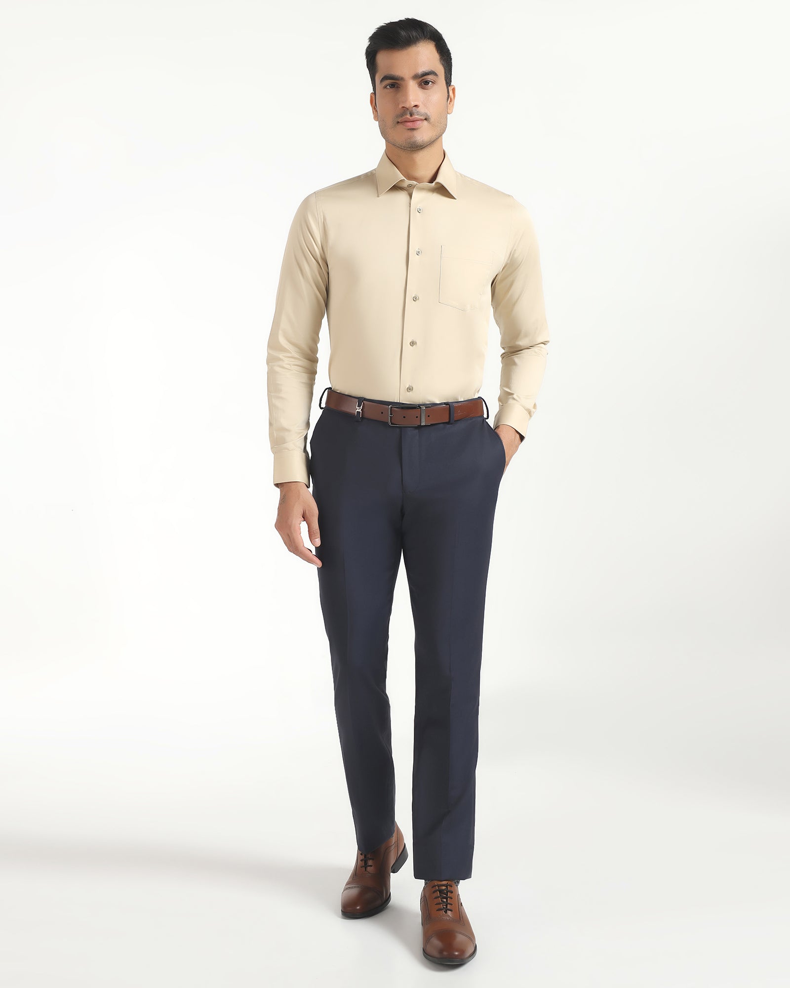 Slim Comfort B-95 Luxe Formal Navy Solid Trouser - Lamborghini