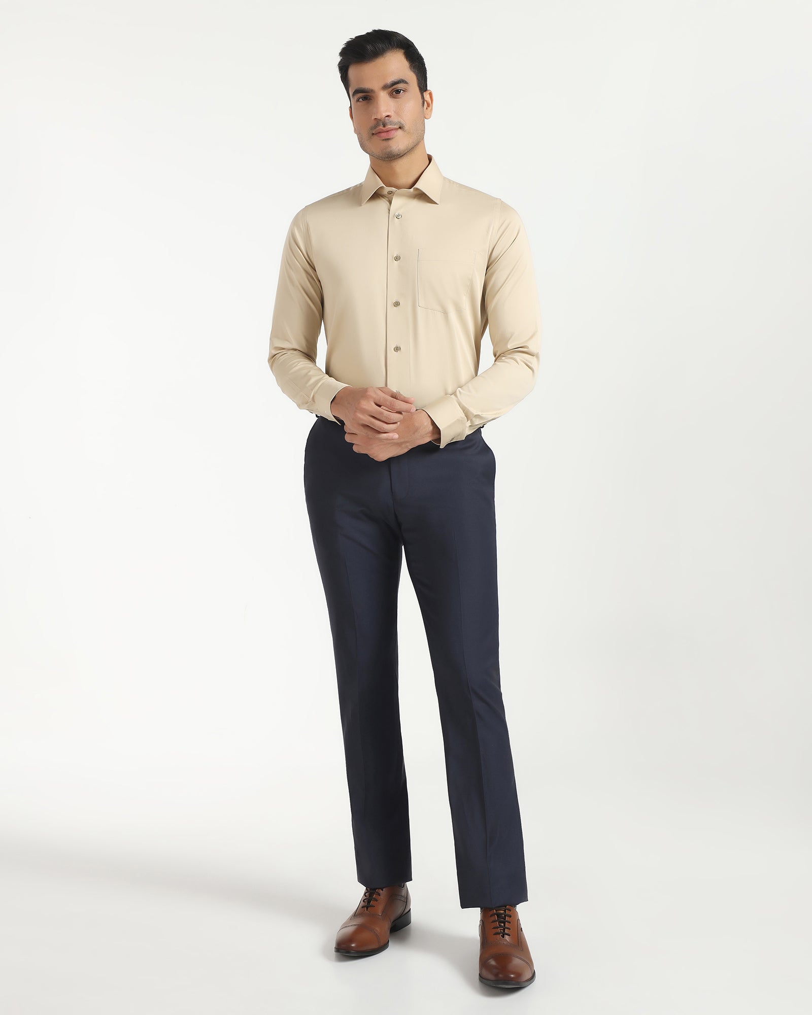 Slim Comfort B-95 Luxe Formal Navy Solid Trouser - Lamborghini