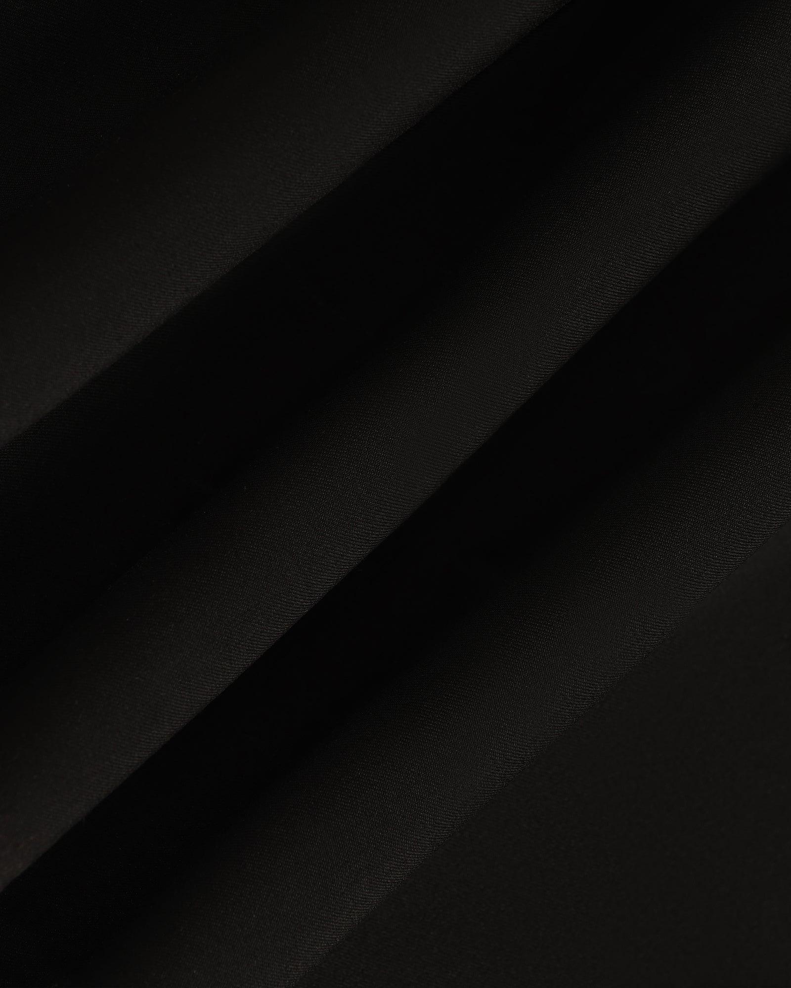 Slim Fit B-91 Formal Black Solid Trouser - Black