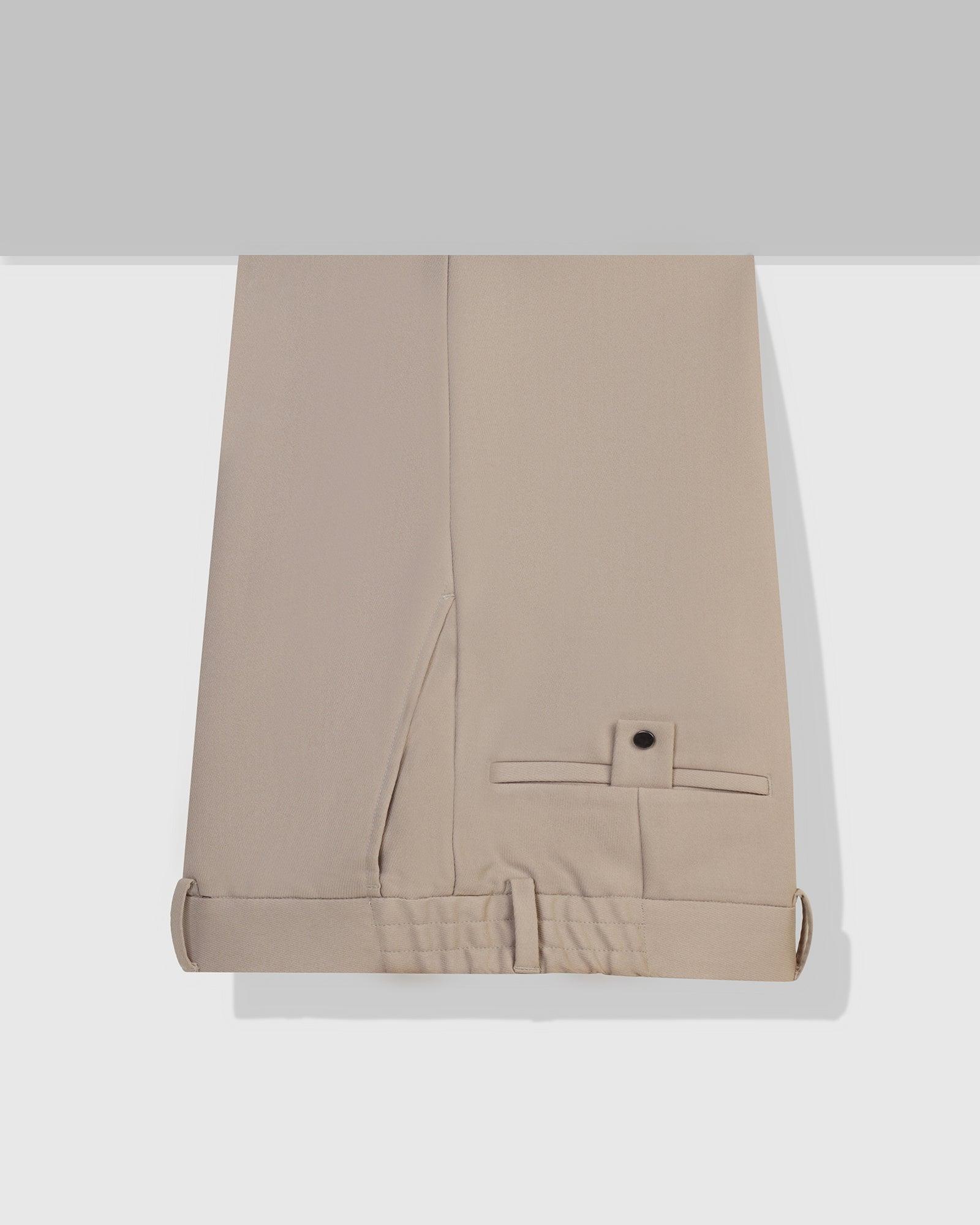 Slim Fit B-91 Formal Beige Solid Trouser - Hayabusa